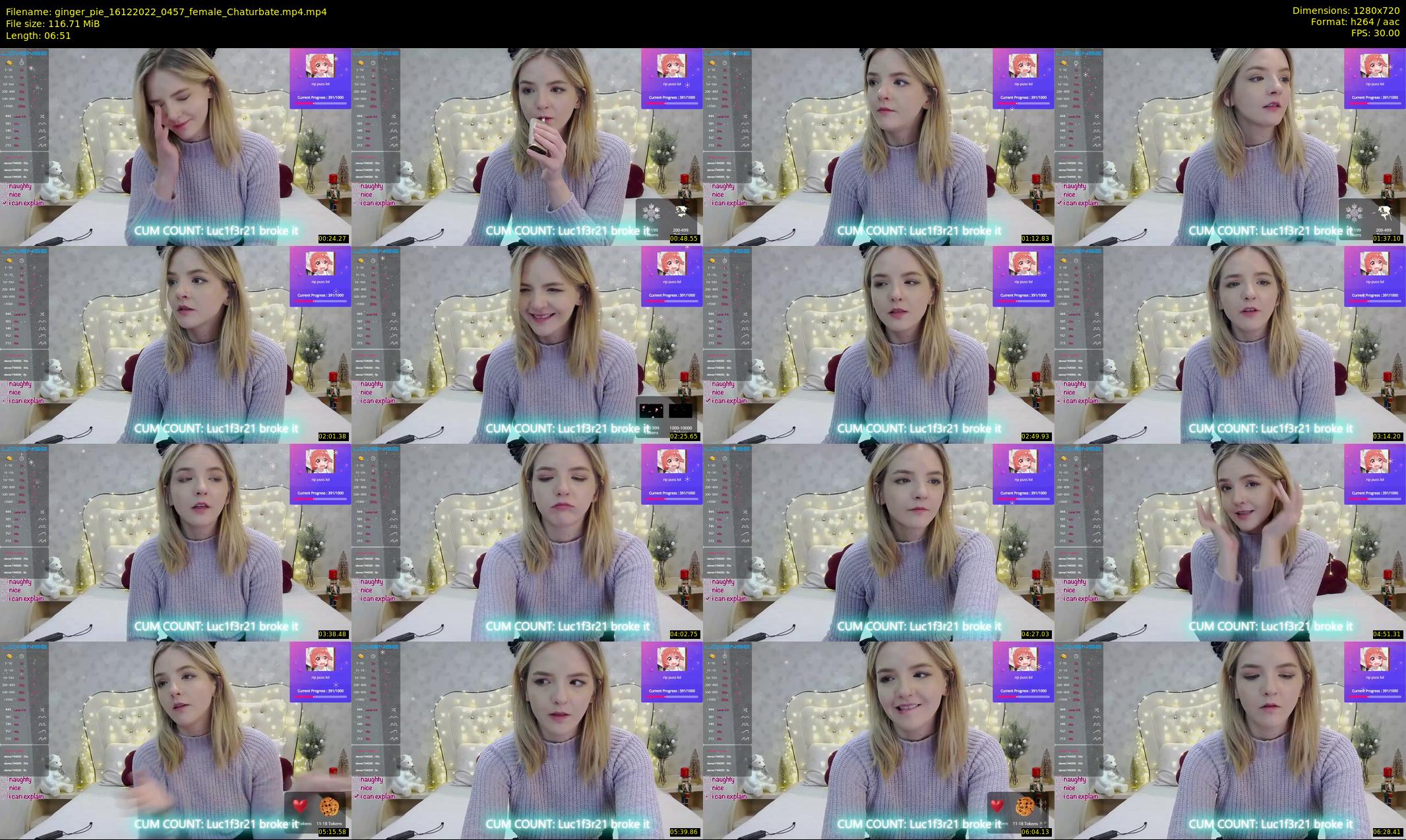 ginger_pie — 7 minute Chaturbate female cam show recording, 720p, Dec 16, 2022