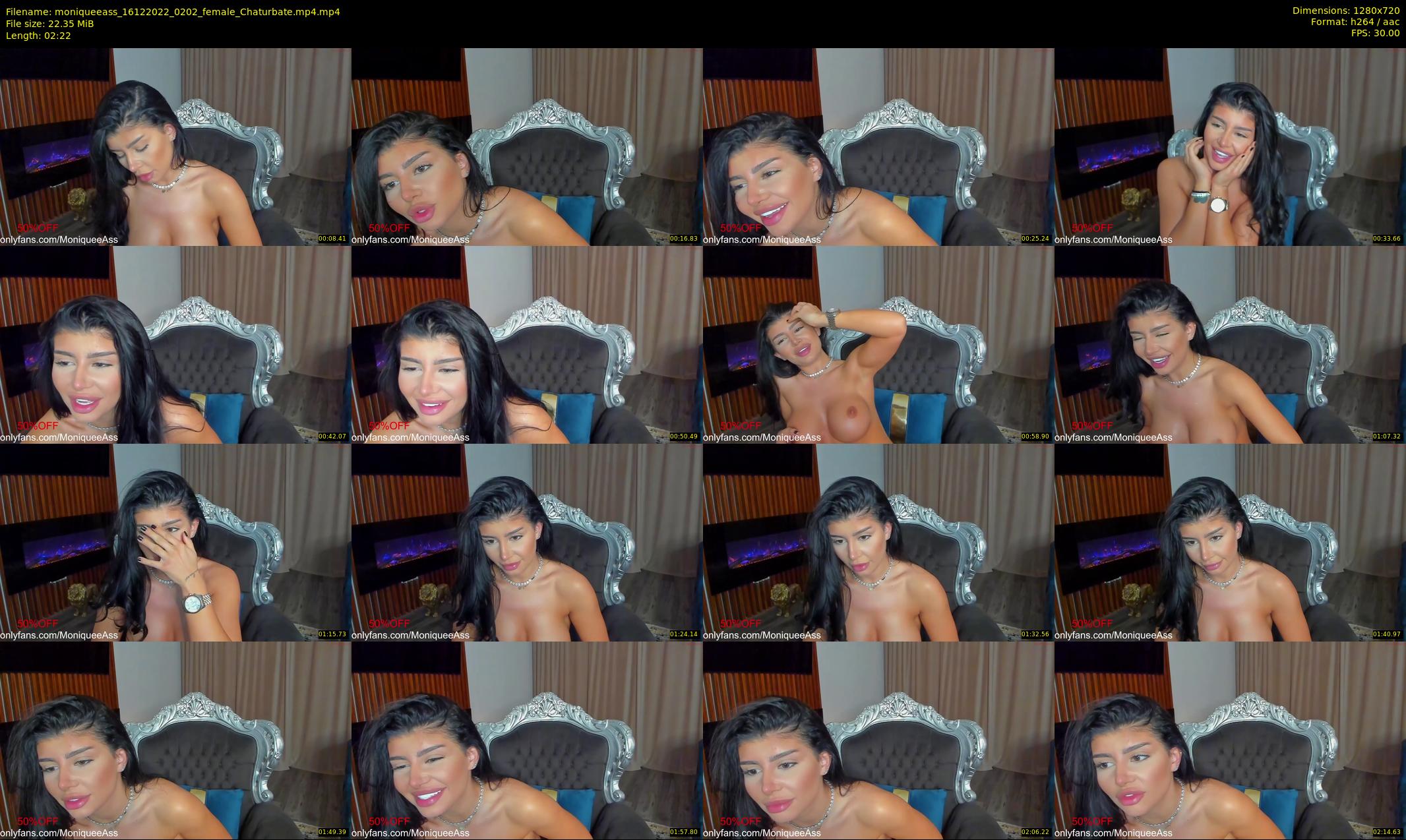 moniqueeass — 3 minute Chaturbate female cam show recording, 720p, Dec 16, 2022