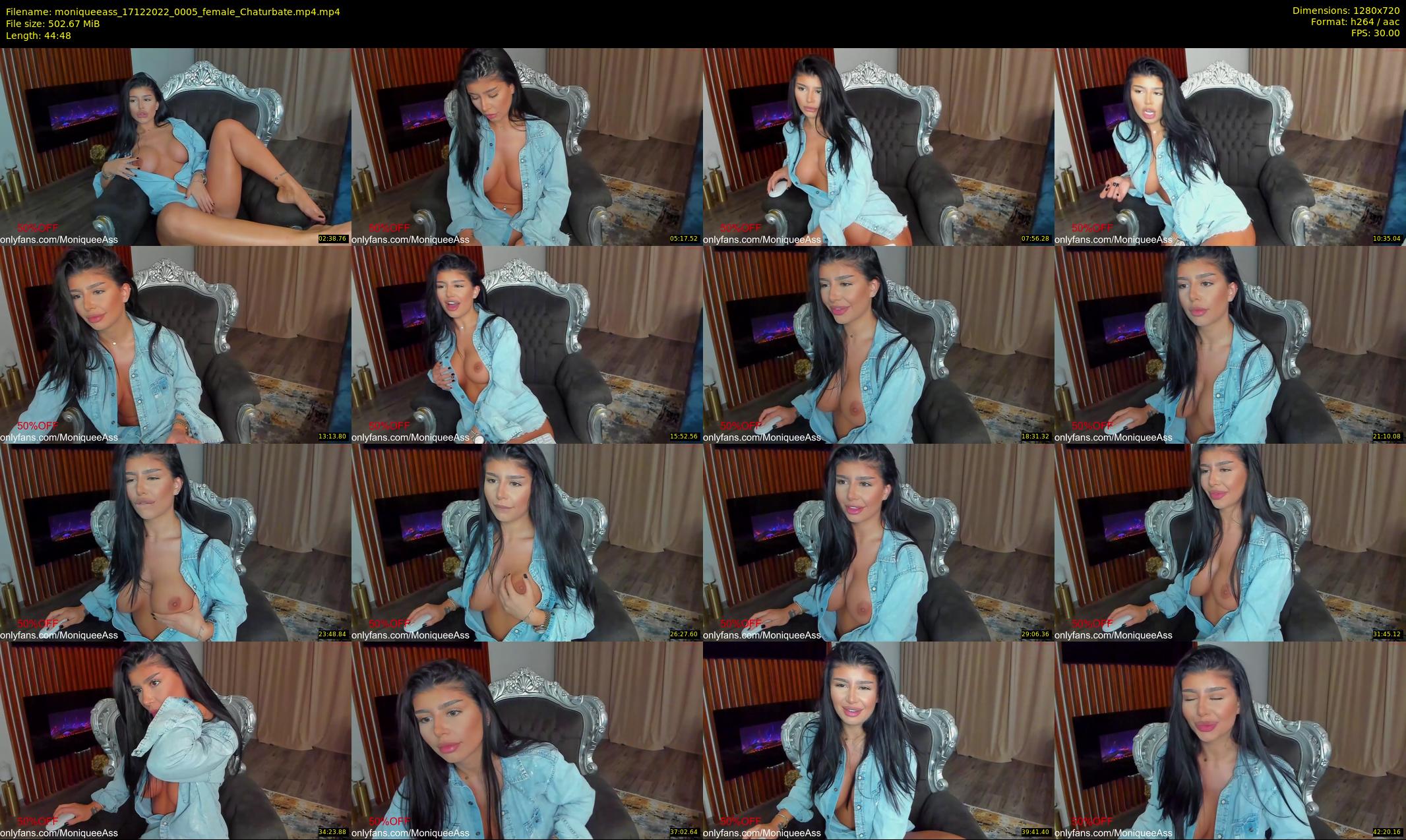 moniqueeass — 45 minute Chaturbate female cam show recording, 720p, Dec 17, 2022