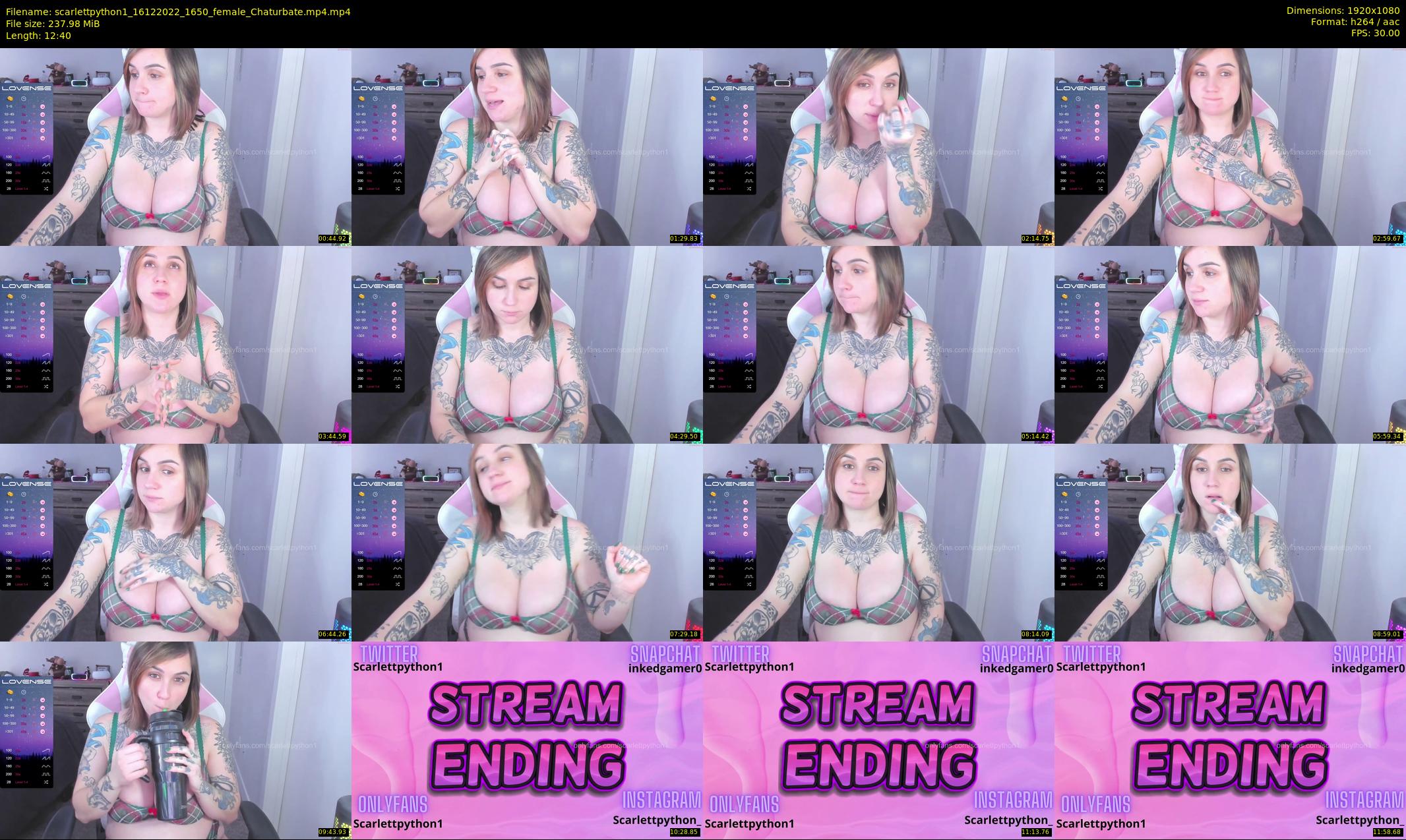 scarlettpython1 — 13 minute Chaturbate female cam show recording, 1080p, Dec 16, 2022