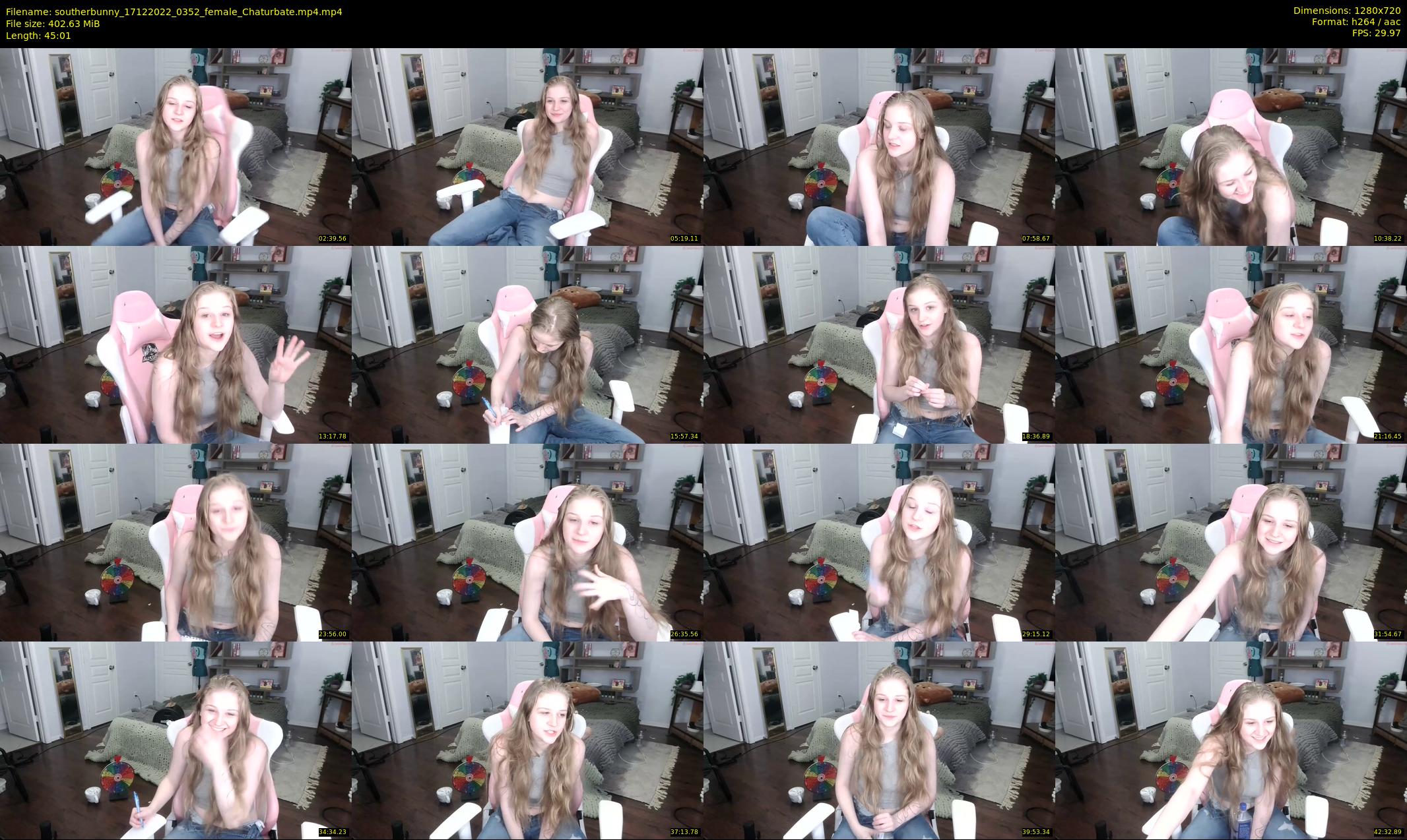 southerbunny — 46 minute Chaturbate female cam show recording, 720p, Dec 17, 2022