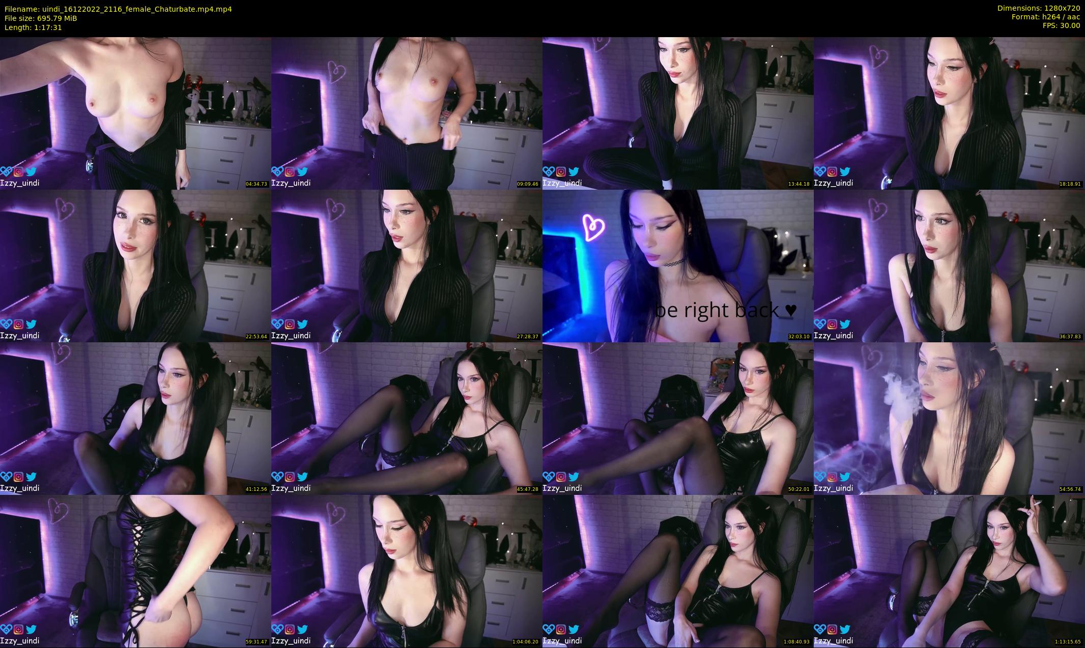 uindi — 78 minute Chaturbate female cam show recording, 720p, Dec 16, 2022