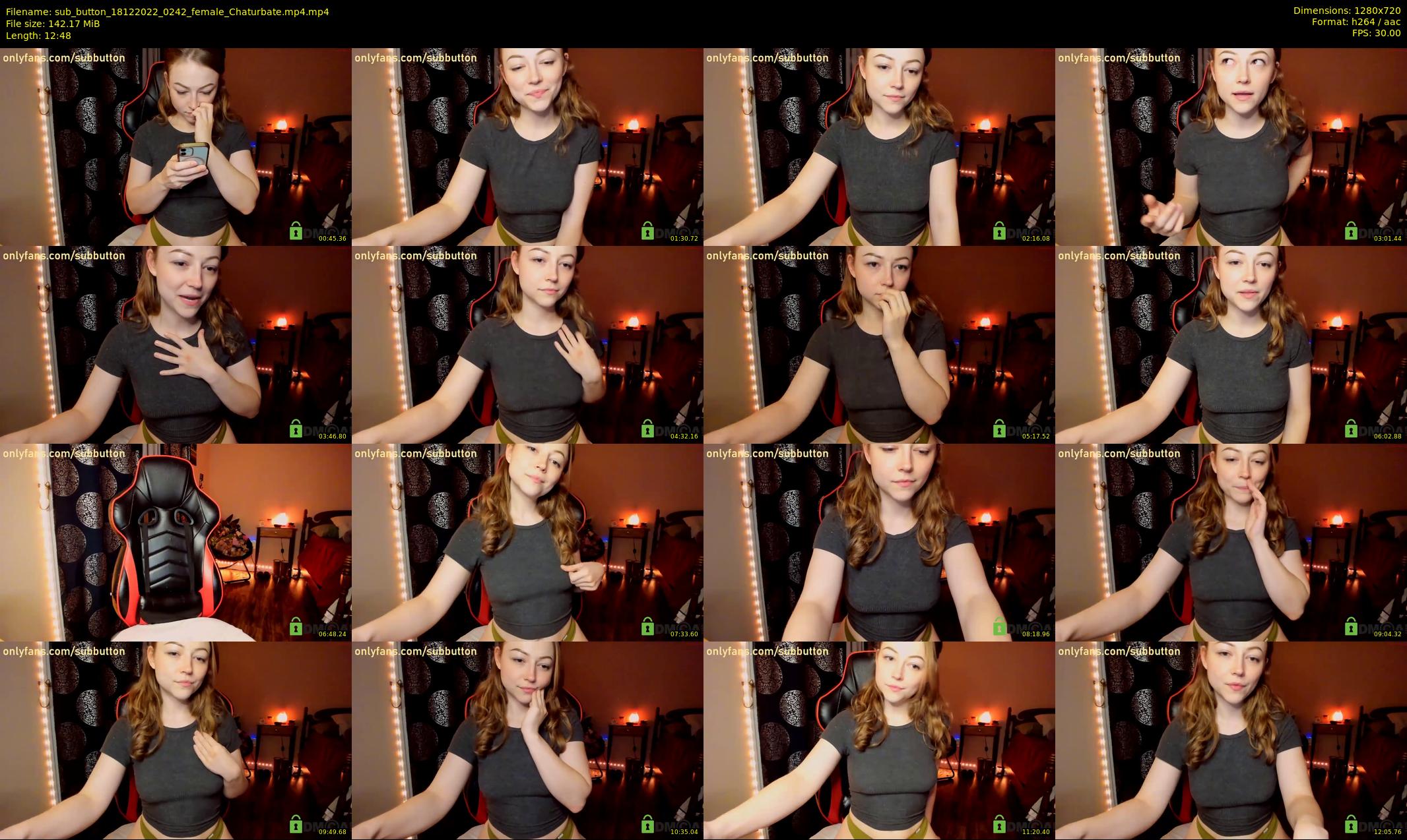 sub_button — 13 minute Chaturbate female cam show recording, 720p, Dec 18, 2022