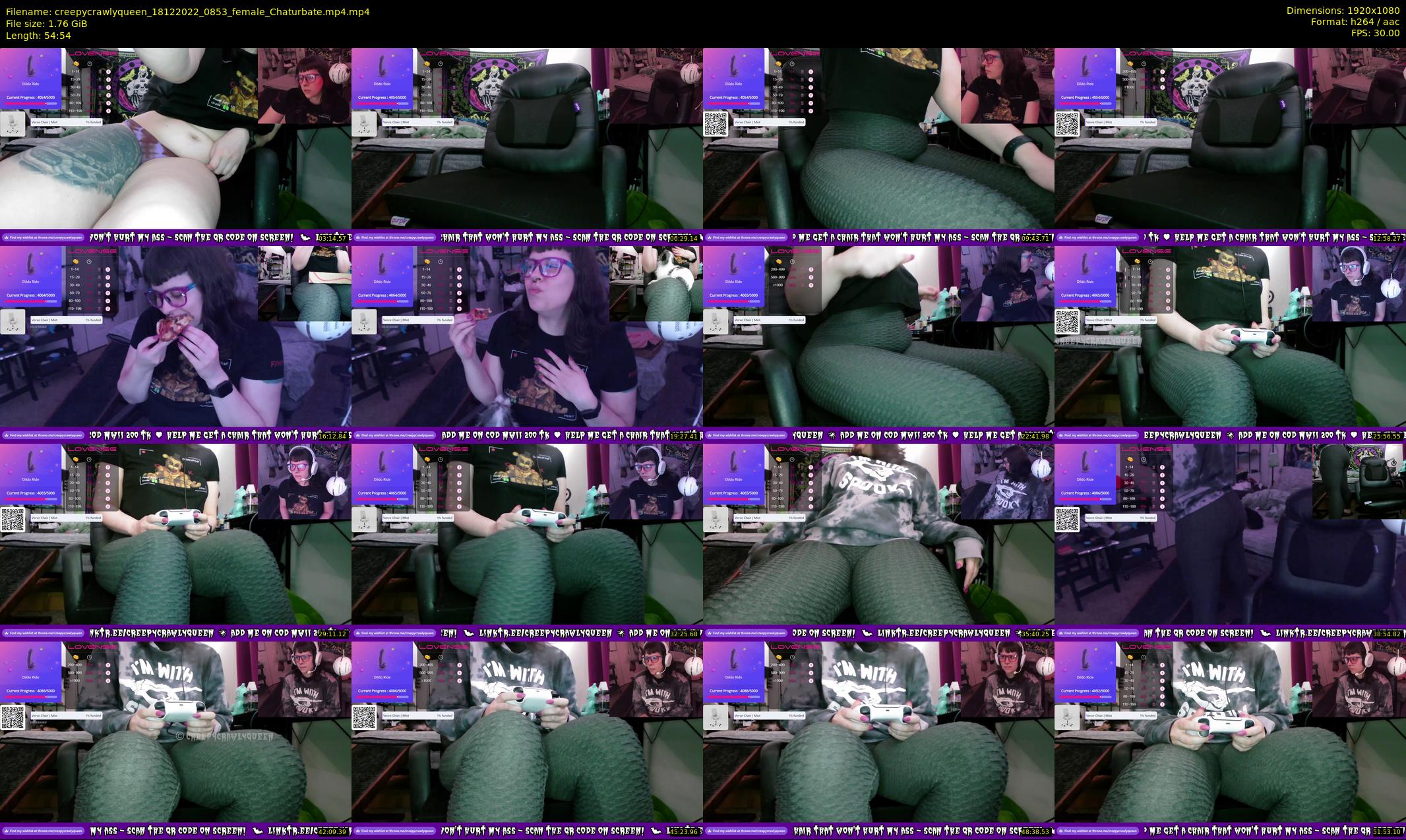 creepycrawlyqueen — 55 minute Chaturbate female cam show recording, 1080p, Dec 18, 2022