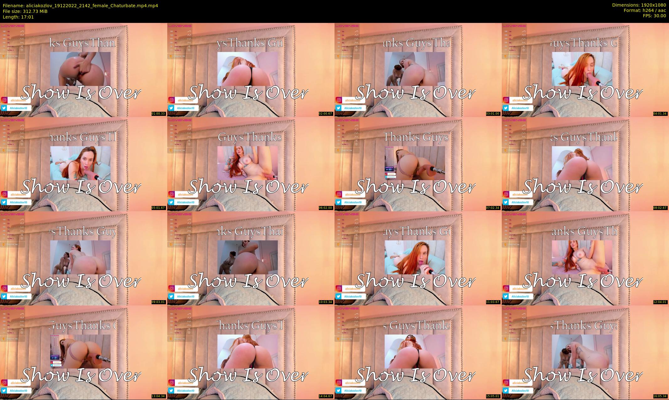 aliciakozlov — 18 minute Chaturbate female cam show recording, 1080p, Dec 19, 2022