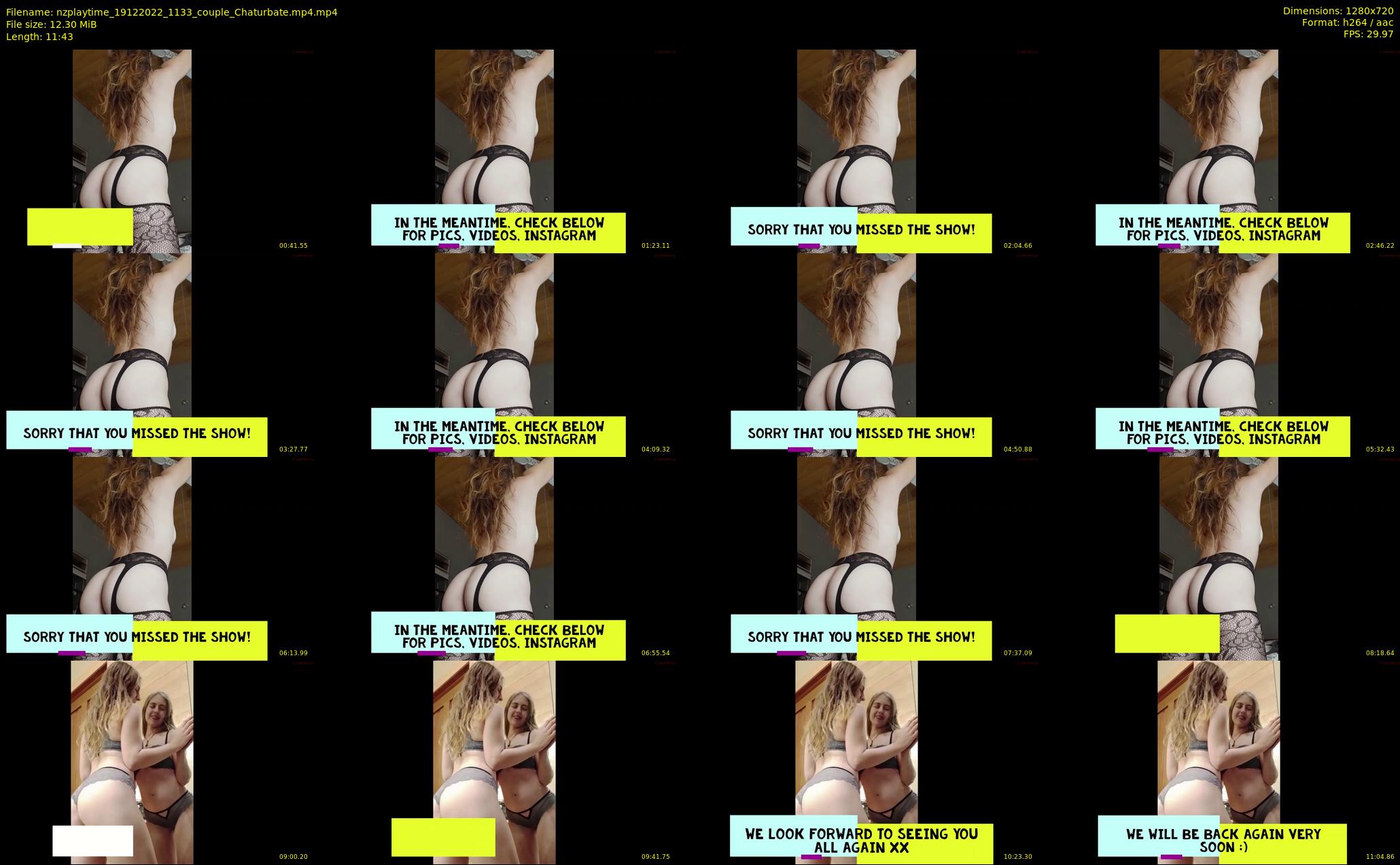 nzplaytime — 12 minute Chaturbate couple cam show recording, 720p, Dec 19, 2022