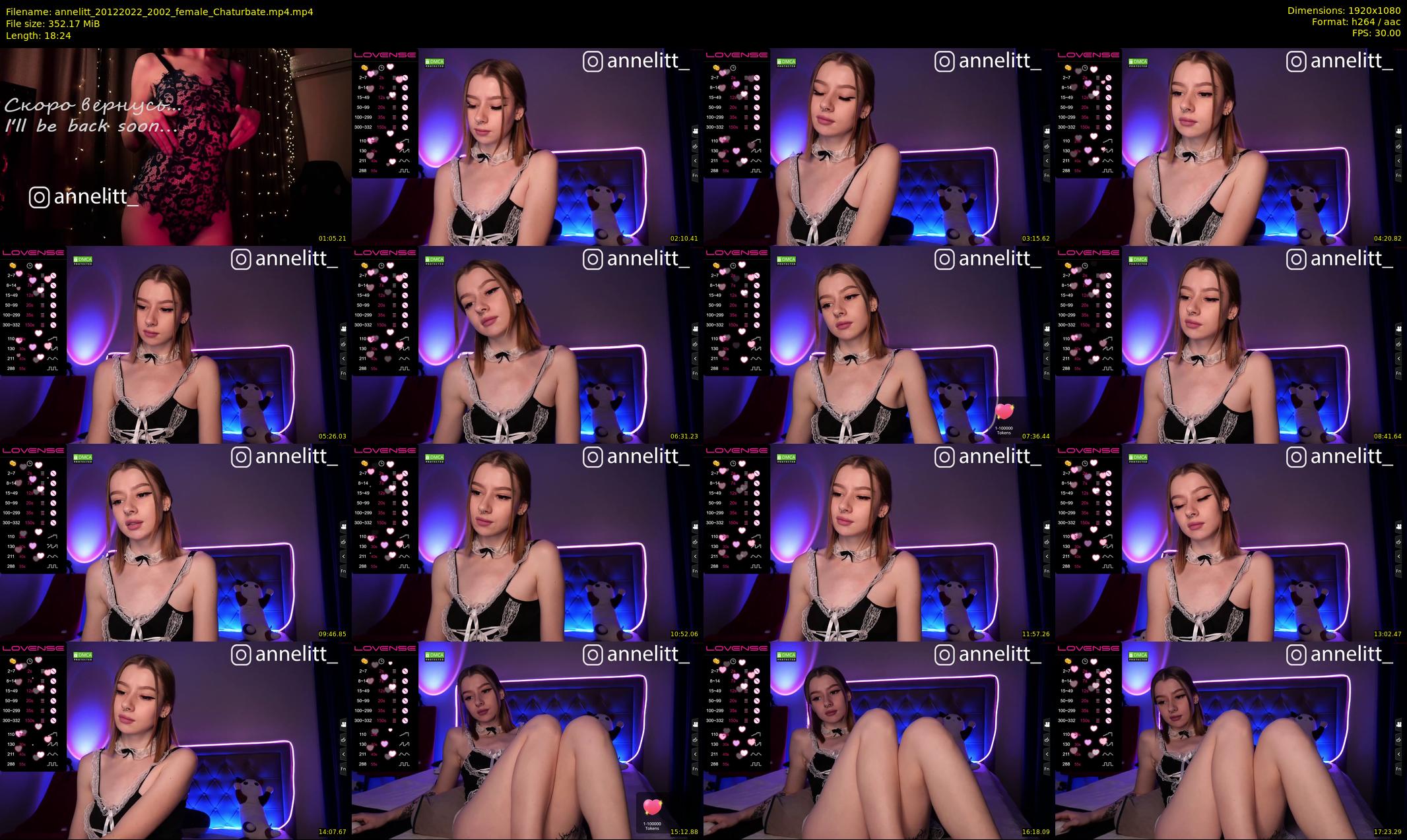 annelitt — 19 minute Chaturbate female cam show recording, 1080p, Dec 20, 2022