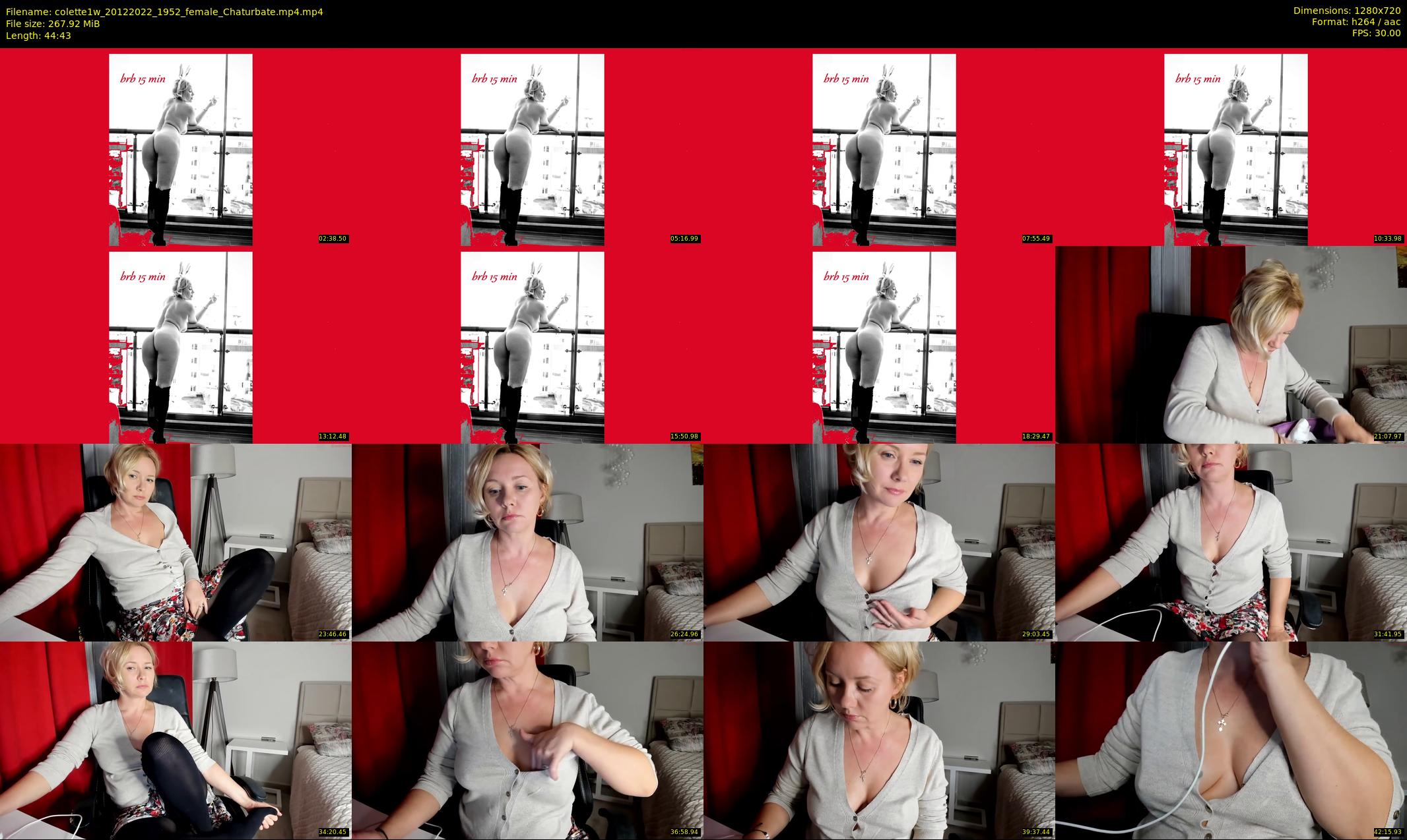 colette1w — 45 minute Chaturbate female cam show recording, 720p, Dec 20, 2022