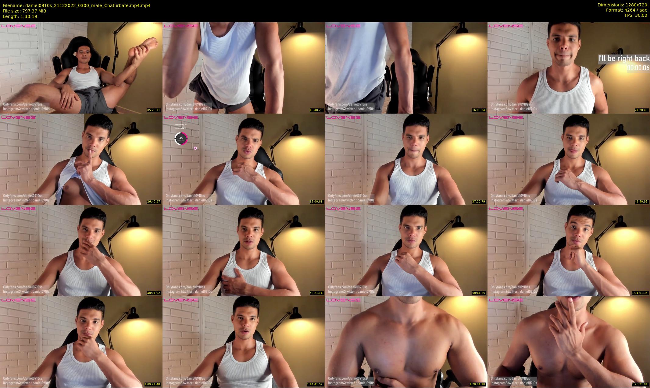daniel0910s — 91 minute Chaturbate male cam show recording, 720p, Dec 21, 2022