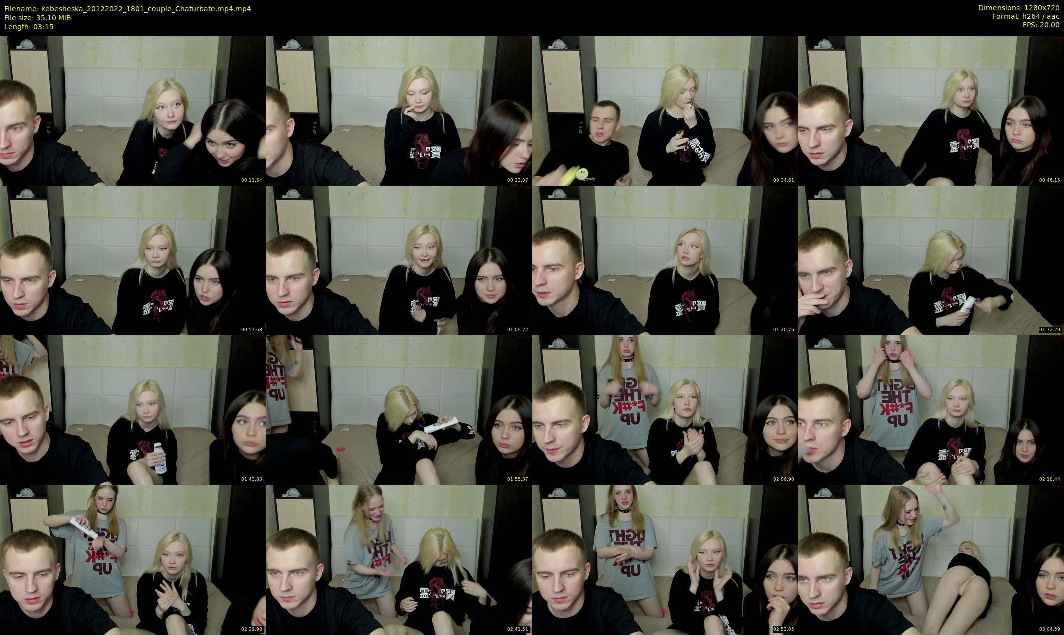 kebesheska — 4 minute Chaturbate couple cam show recording, 720p, Dec 20, 2022