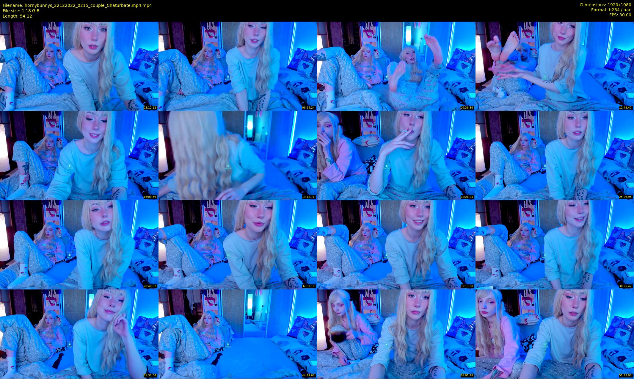 hornybunnys — 55 minute Chaturbate couple cam show recording, 1080p, Dec 22, 2022