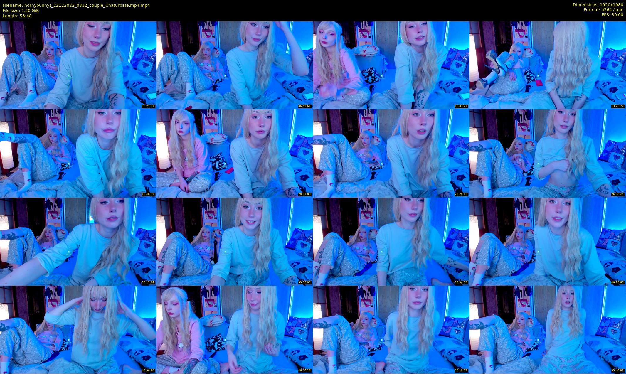 hornybunnys — 57 minute Chaturbate couple cam show recording, 1080p, Dec 22, 2022