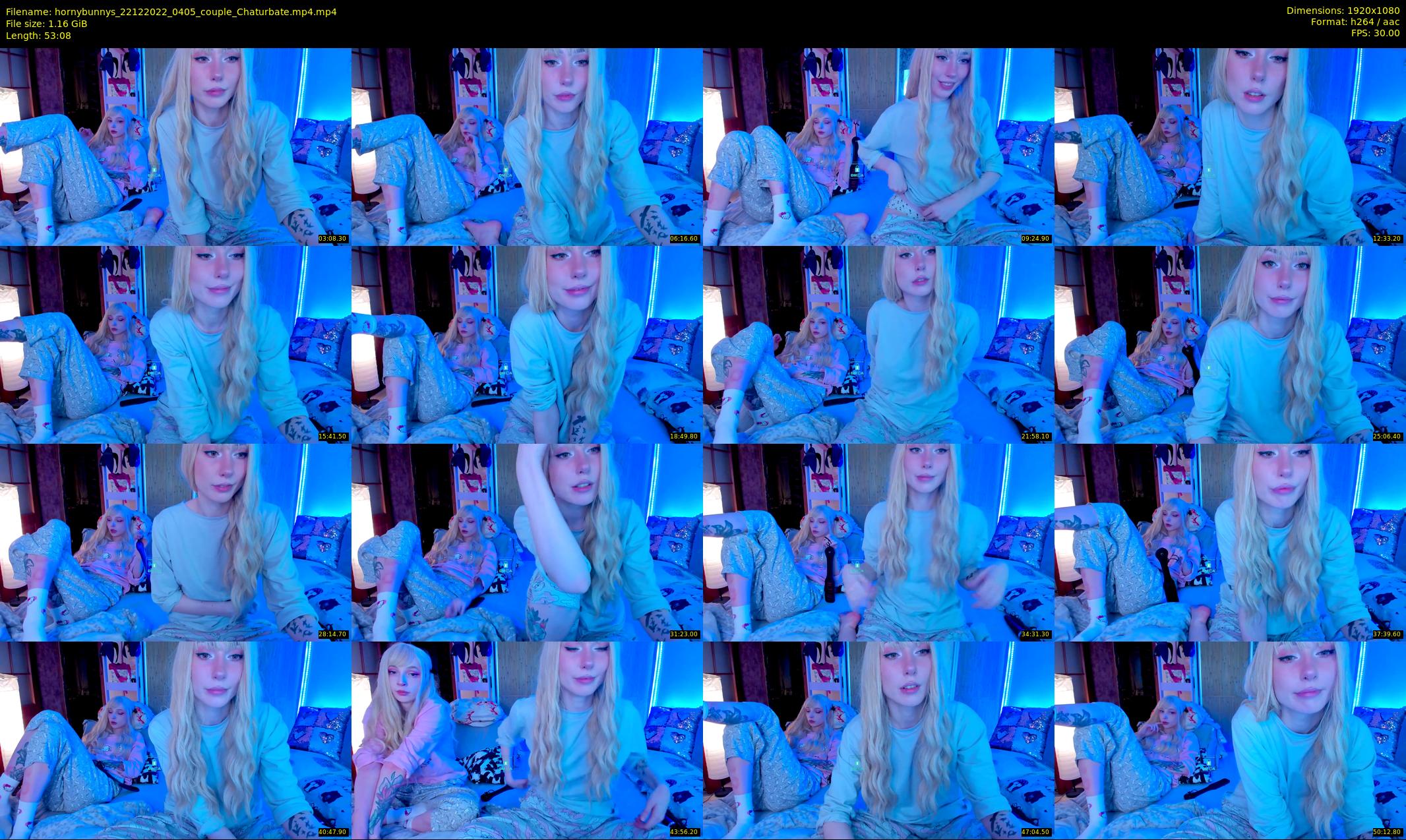 hornybunnys — 54 minute Chaturbate couple cam show recording, 1080p, Dec 22, 2022