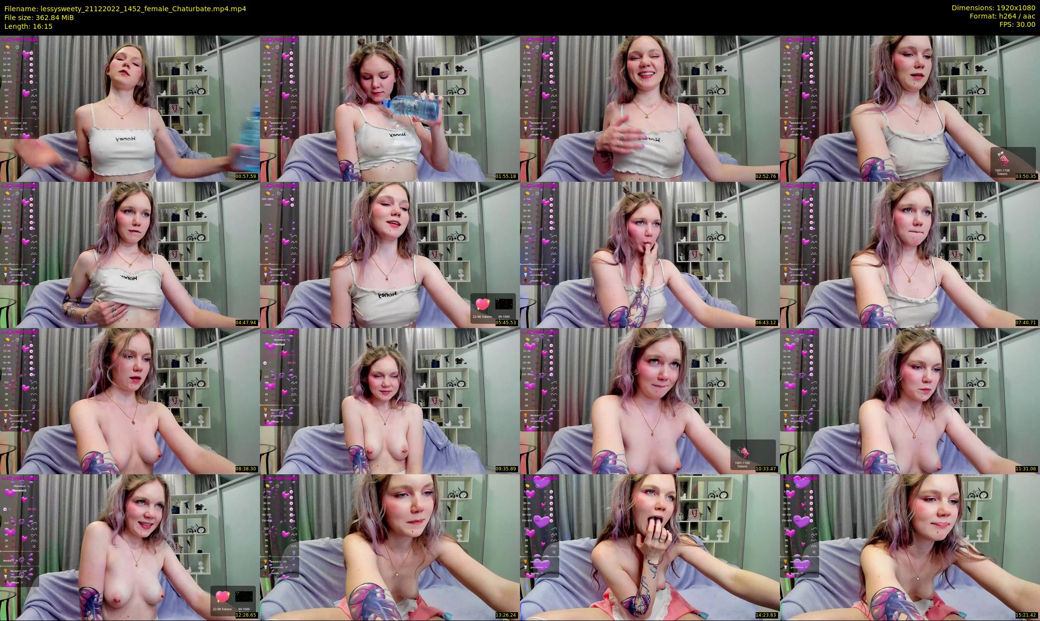 lessysweety — 17 minute Chaturbate female cam show recording, 1080p, Dec 21, 2022