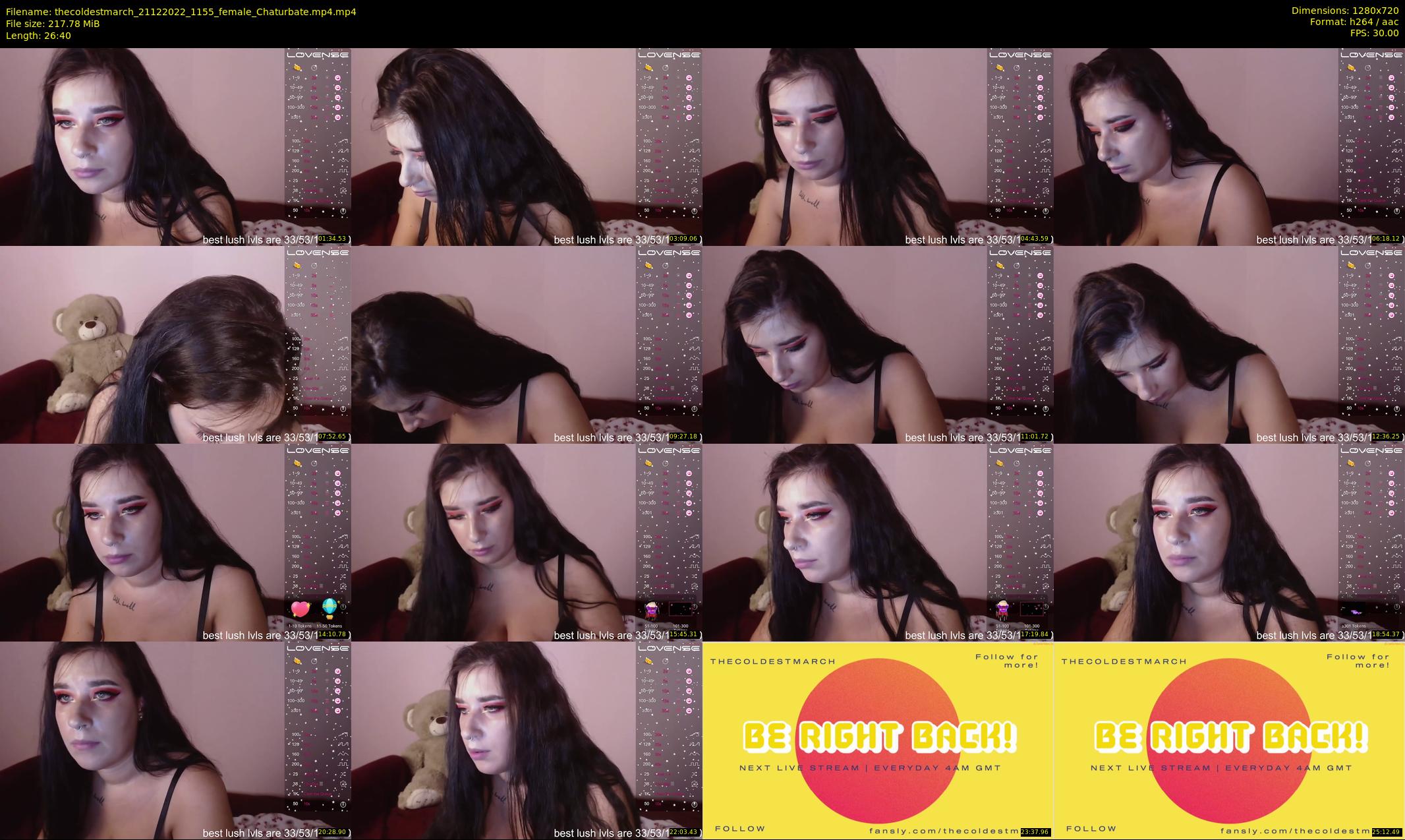thecoldestmarch — 27 minute Chaturbate female cam show recording, 720p, Dec 21, 2022