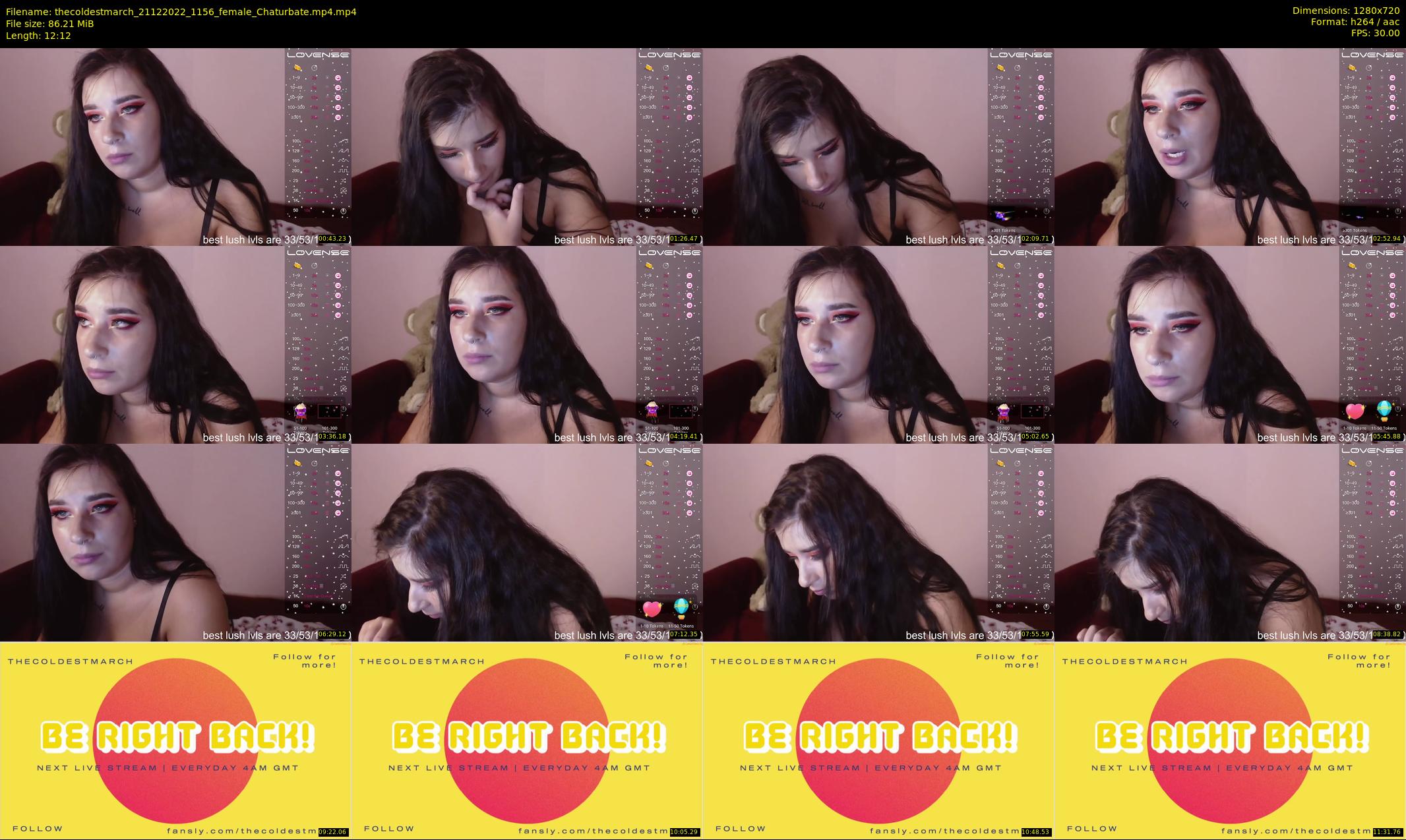 thecoldestmarch — 13 minute Chaturbate female cam show recording, 720p, Dec 21, 2022