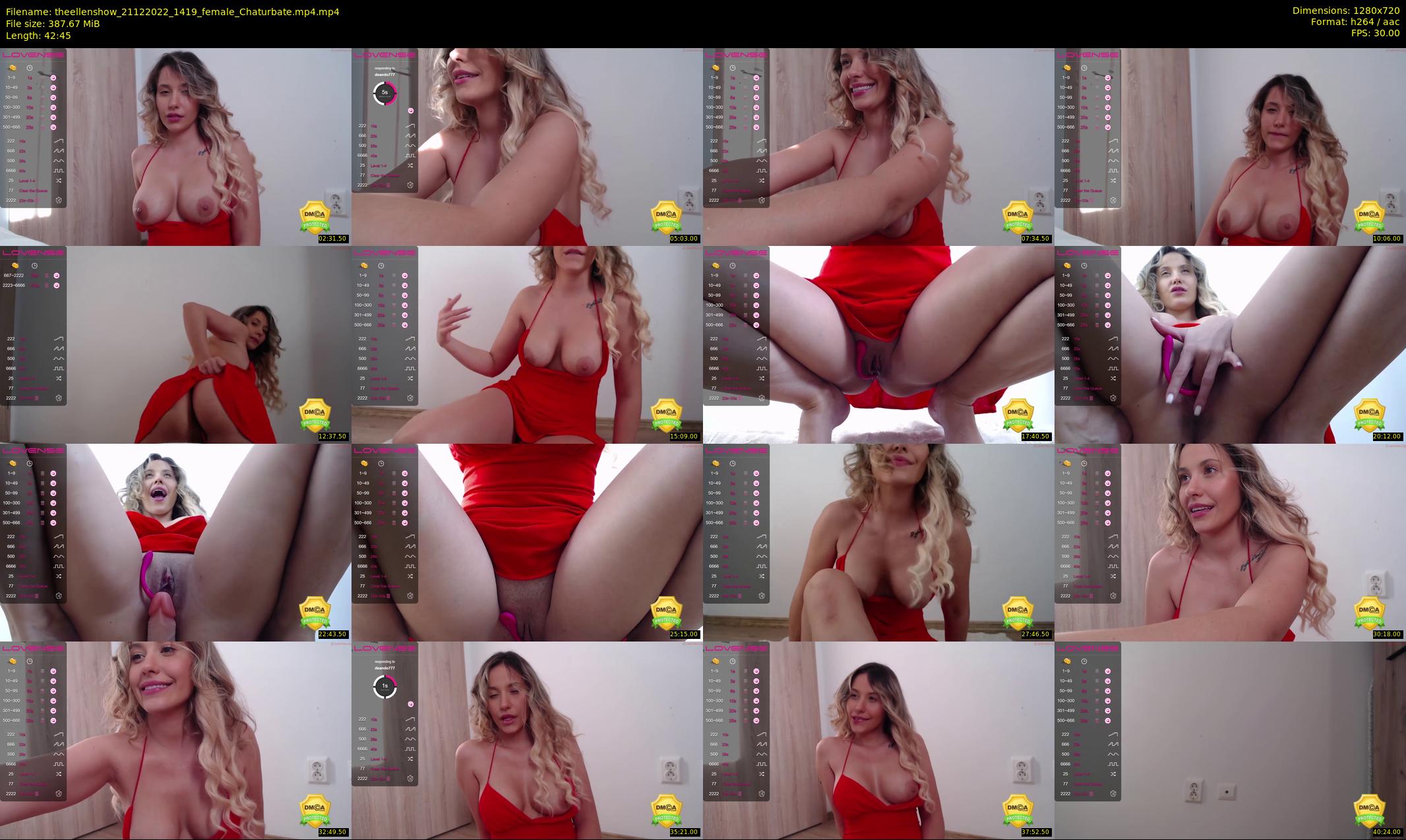 theellenshow — 43 minute Chaturbate female cam show recording, 720p, Dec 21, 2022