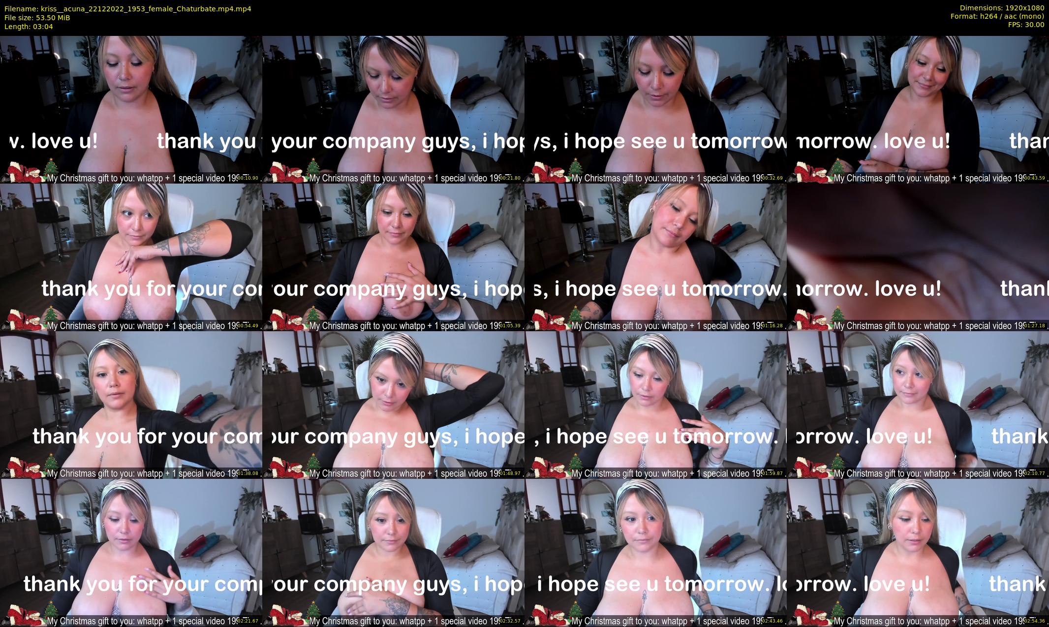 kriss__acuna — 4 minute Chaturbate female cam show recording, 1080p, Dec 22, 2022
