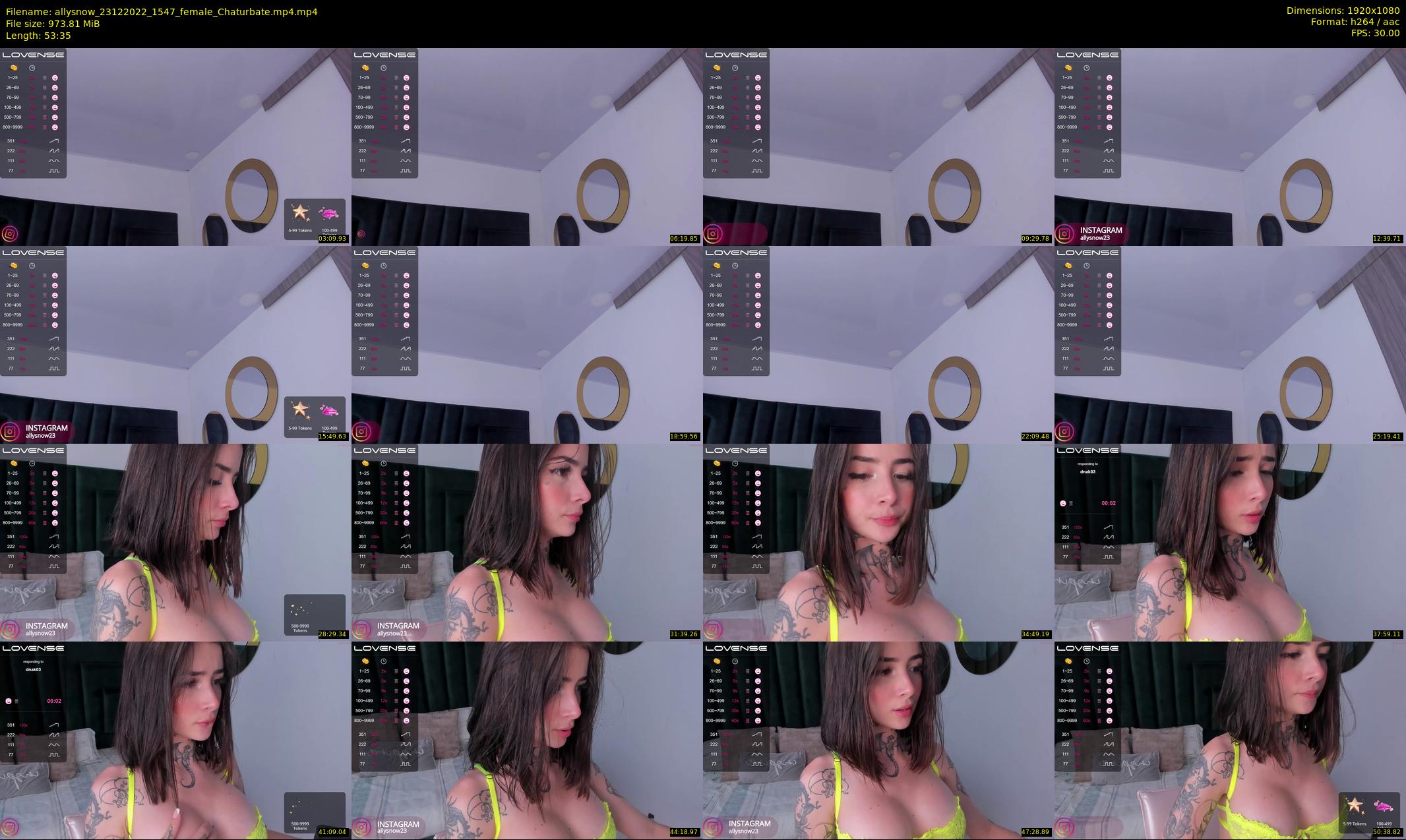 allysnow — 54 minute Chaturbate female cam show recording, 1080p, Dec 23, 2022