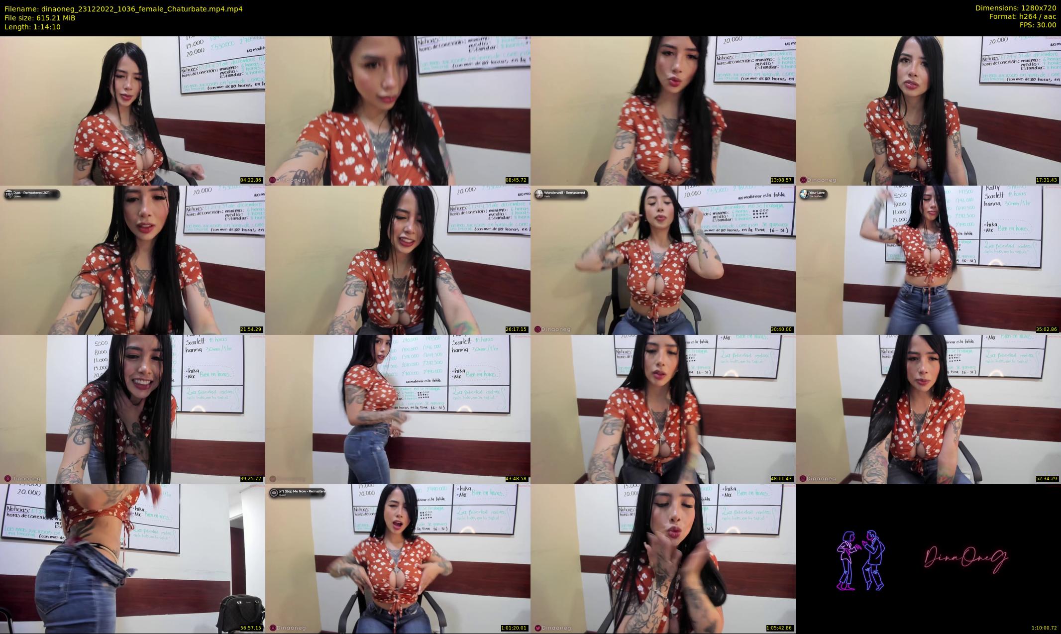 dinaoneg — 75 minute Chaturbate female cam show recording, 720p, Dec 23, 2022