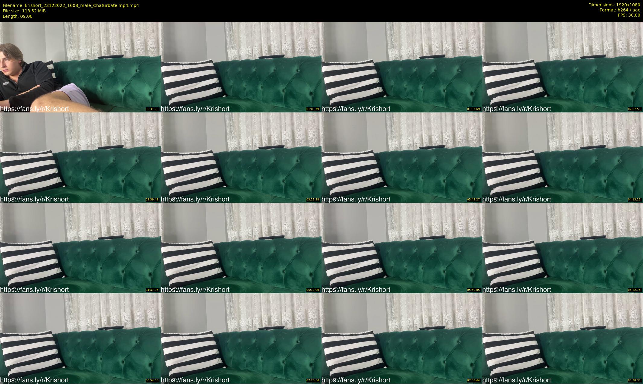krishort — 9 minute Chaturbate male cam show recording, 1080p, Dec 23, 2022
