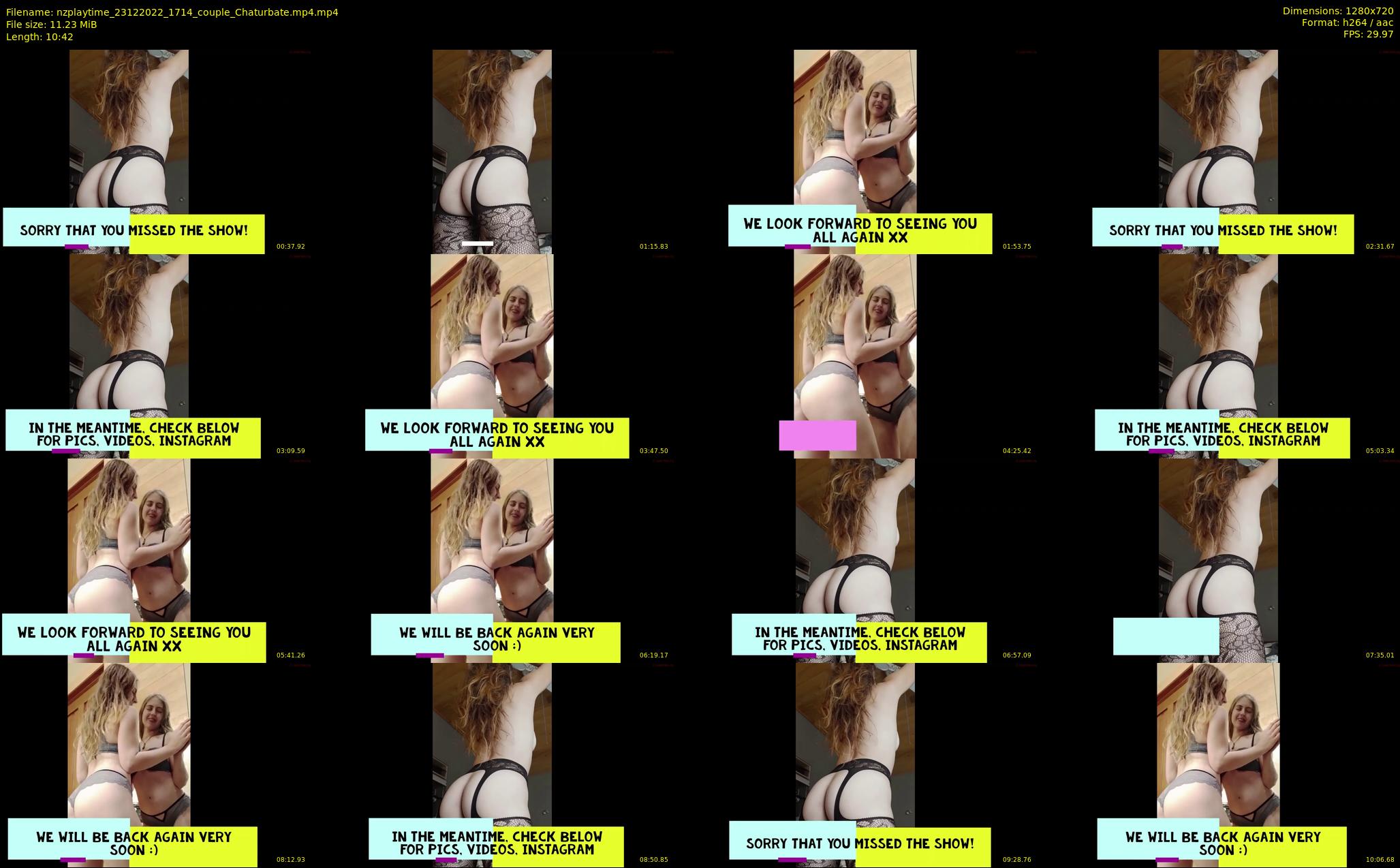 nzplaytime — 11 minute Chaturbate couple cam show recording, 720p, Dec 23, 2022