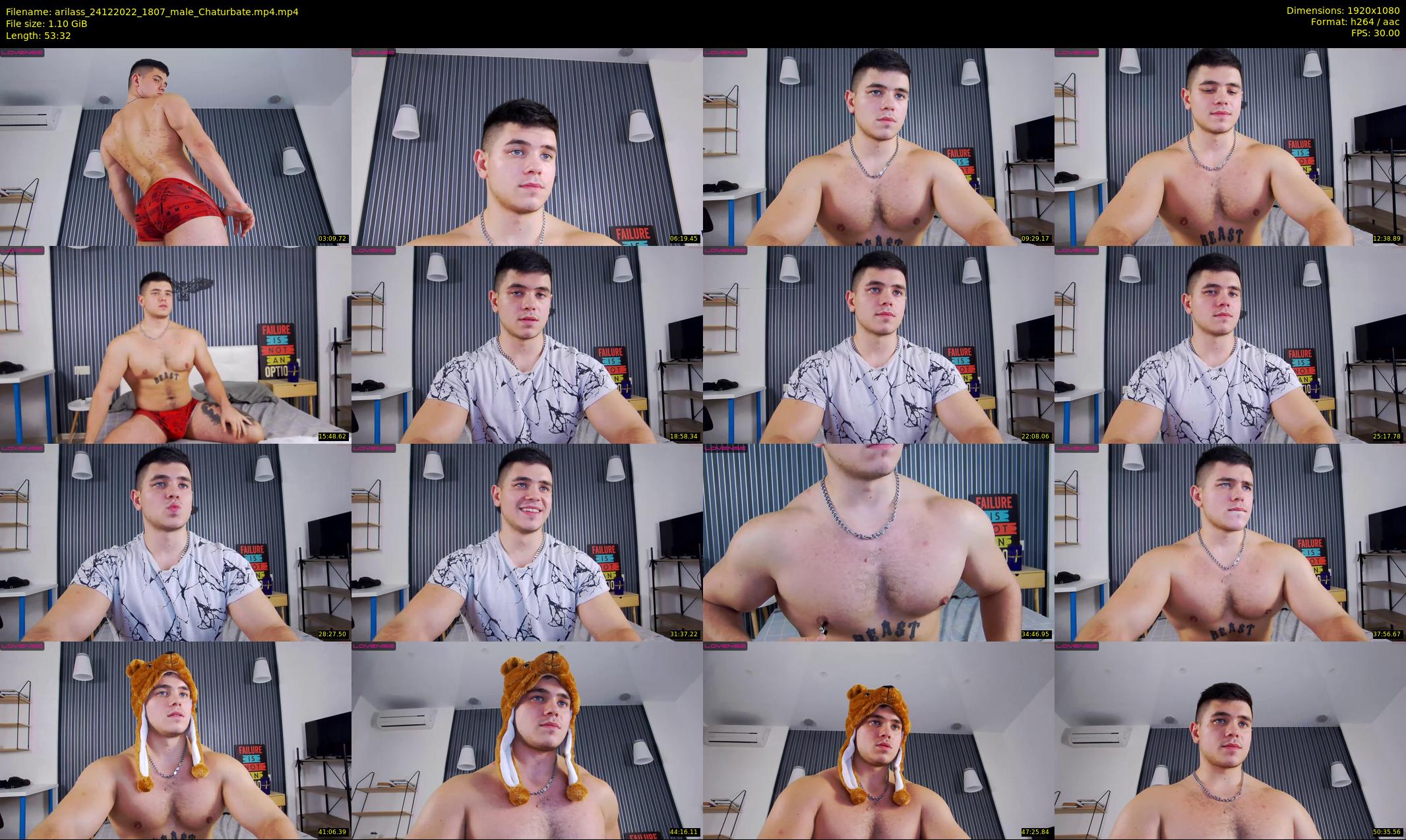arilass — 54 minute Chaturbate male cam show recording, 1080p, Dec 24, 2022