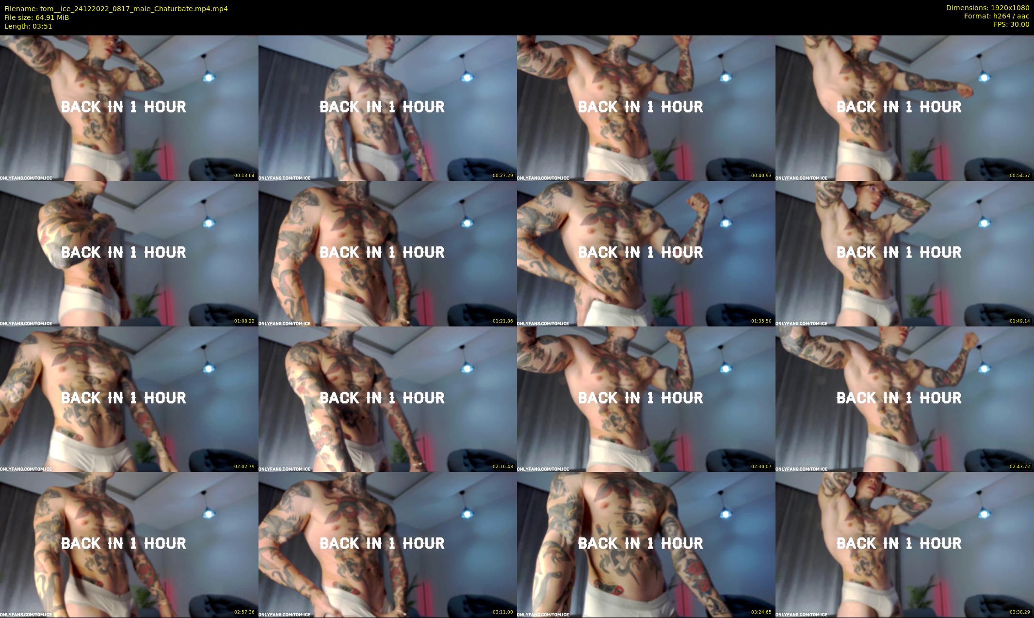tom__ice — 4 minute Chaturbate male cam show recording, 1080p, Dec 24, 2022