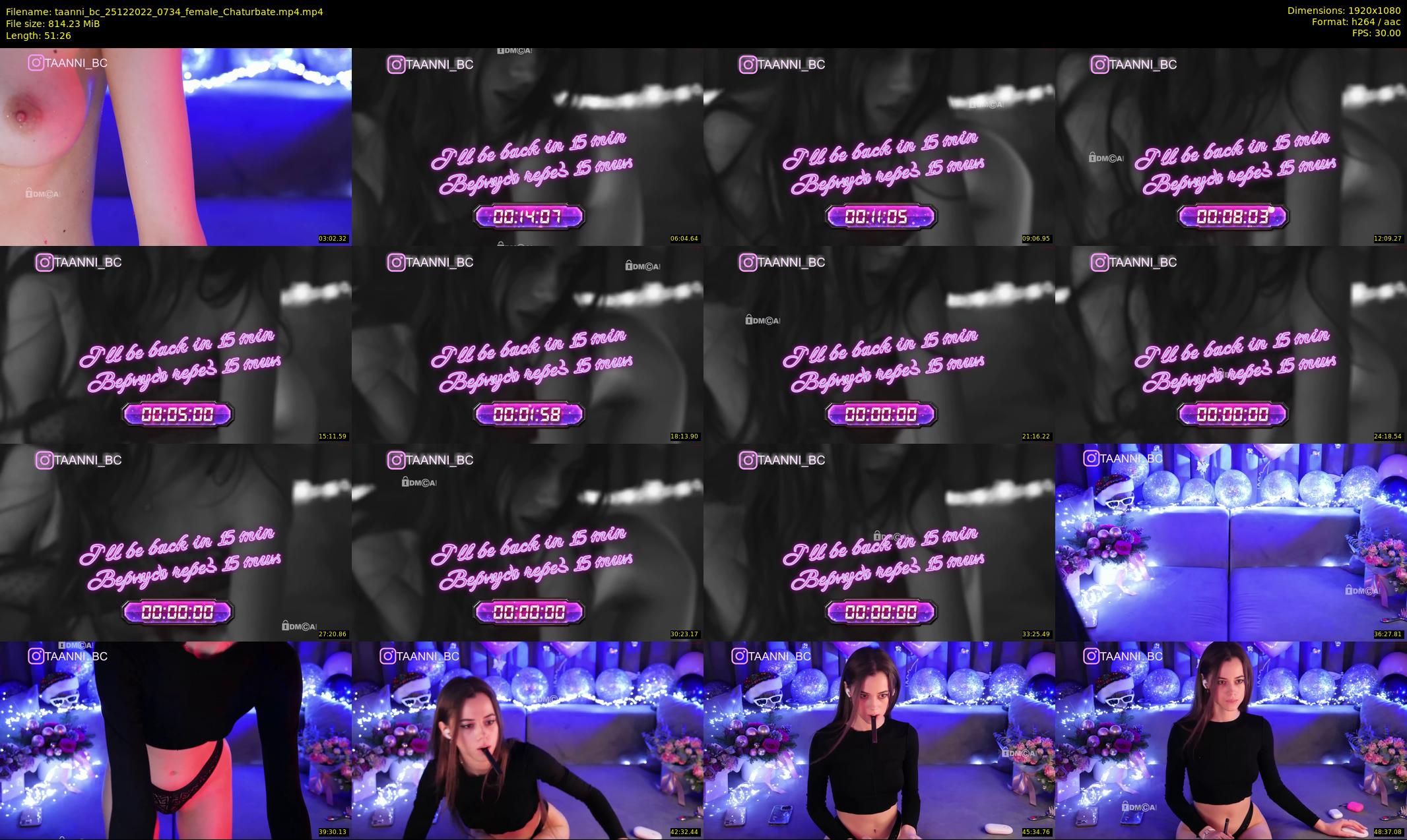 taanni_bc — 52 minute Chaturbate female cam show recording, 1080p, Dec 25, 2022