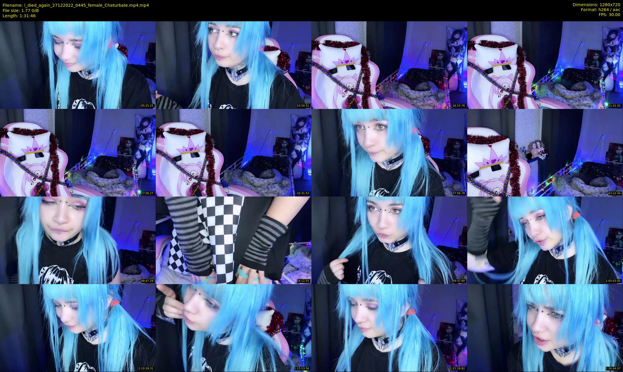 i_died_again — 92 minute Chaturbate female cam show recording, 720p, Dec 27, 2022