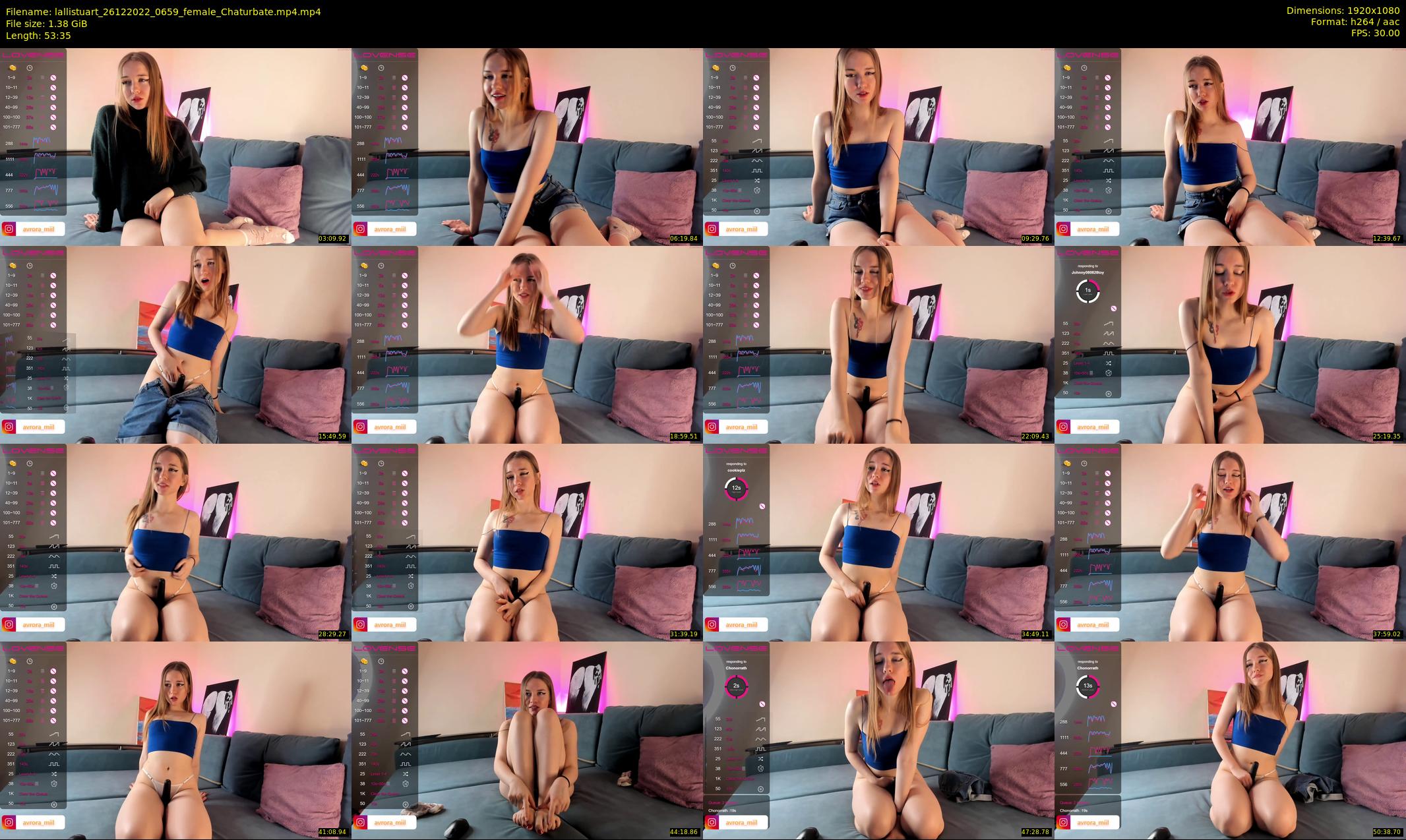lallistuart — 54 minute Chaturbate female cam show recording, 1080p, Dec 26, 2022