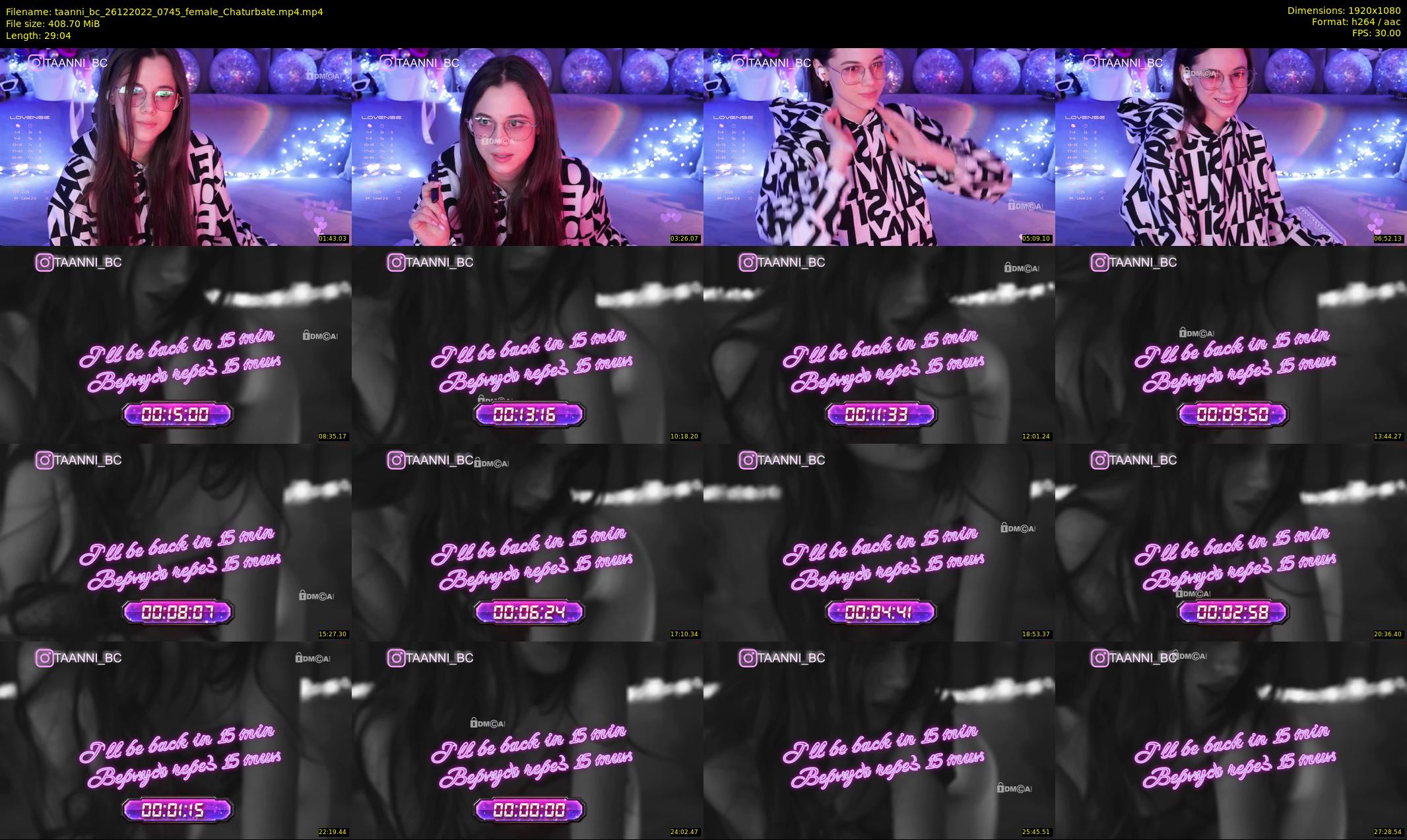 taanni_bc — 30 minute Chaturbate female cam show recording, 1080p, Dec 26, 2022