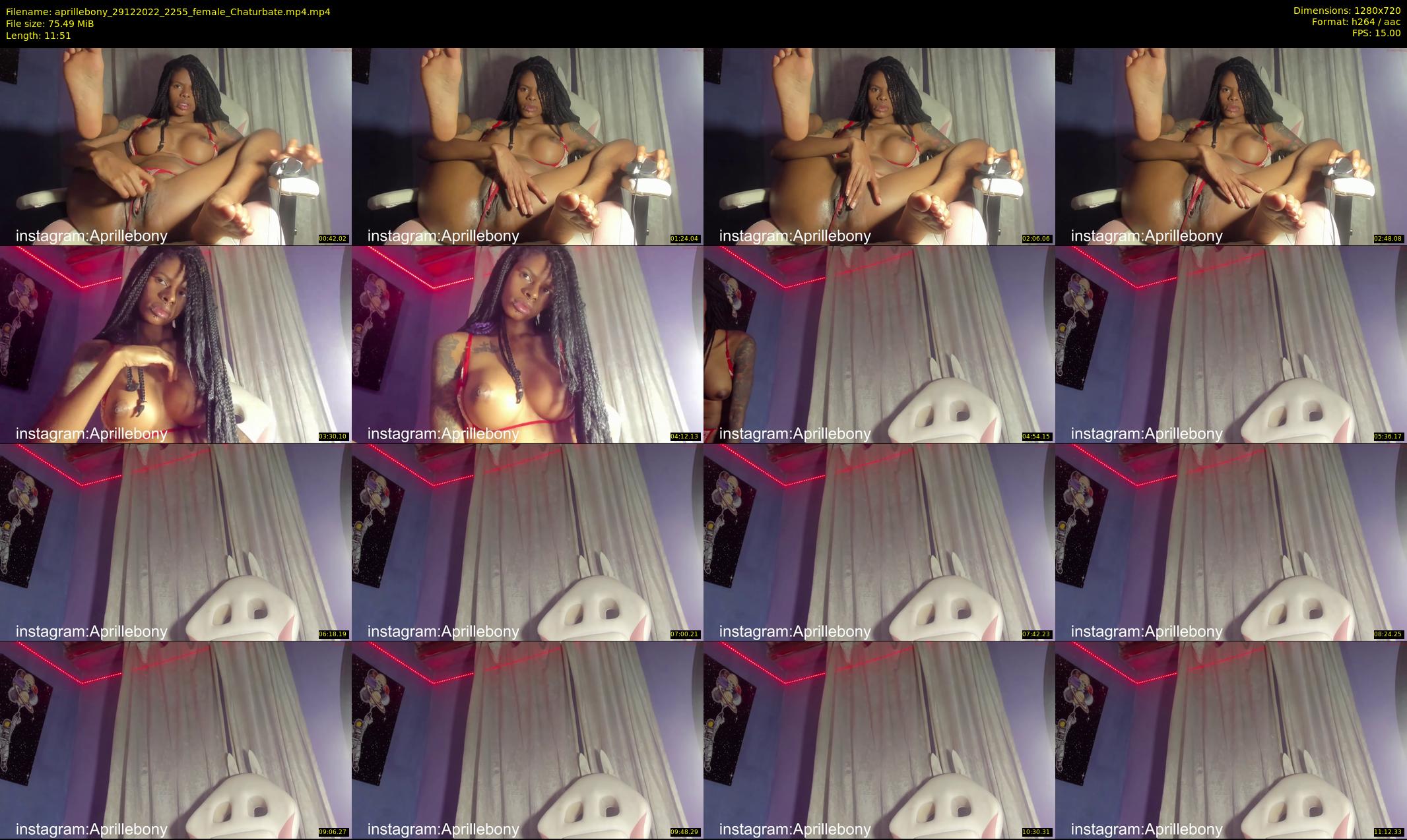 aprillebony — 12 minute Chaturbate female cam show recording, 720p, Dec 29, 2022