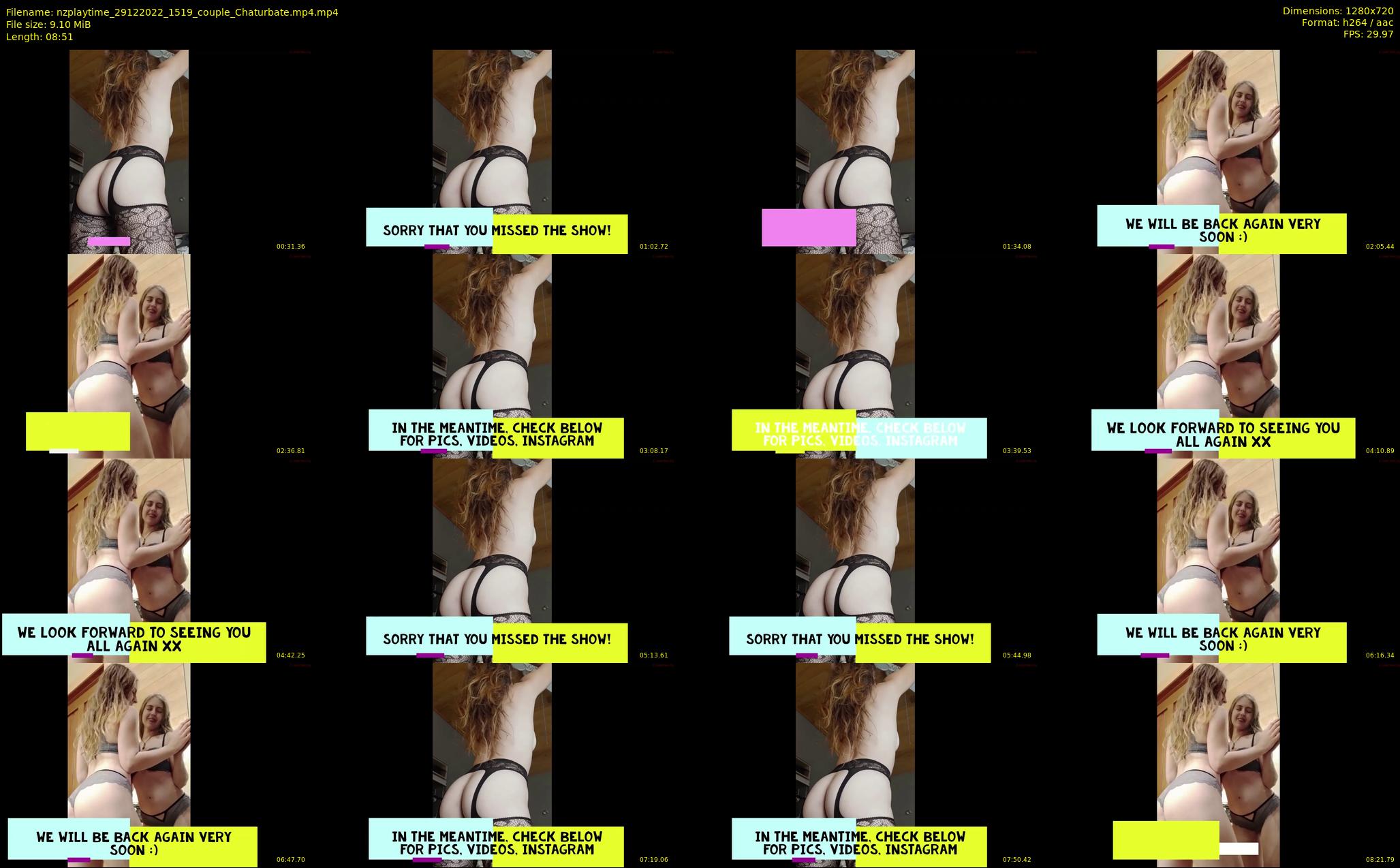 nzplaytime — 9 minute Chaturbate couple cam show recording, 720p, Dec 29, 2022