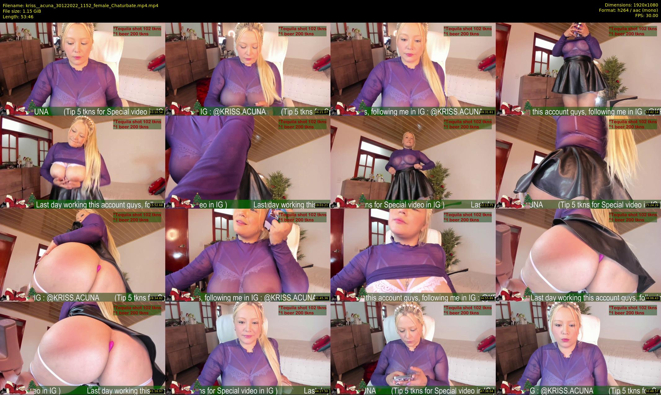 kriss__acuna — 54 minute Chaturbate female cam show recording, 1080p, Dec 30, 2022