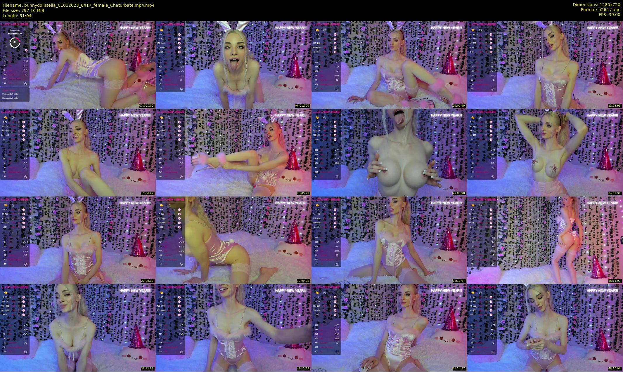 bunnydollstella — 52 minute Chaturbate female cam show recording, 720p, Jan 1, 2023