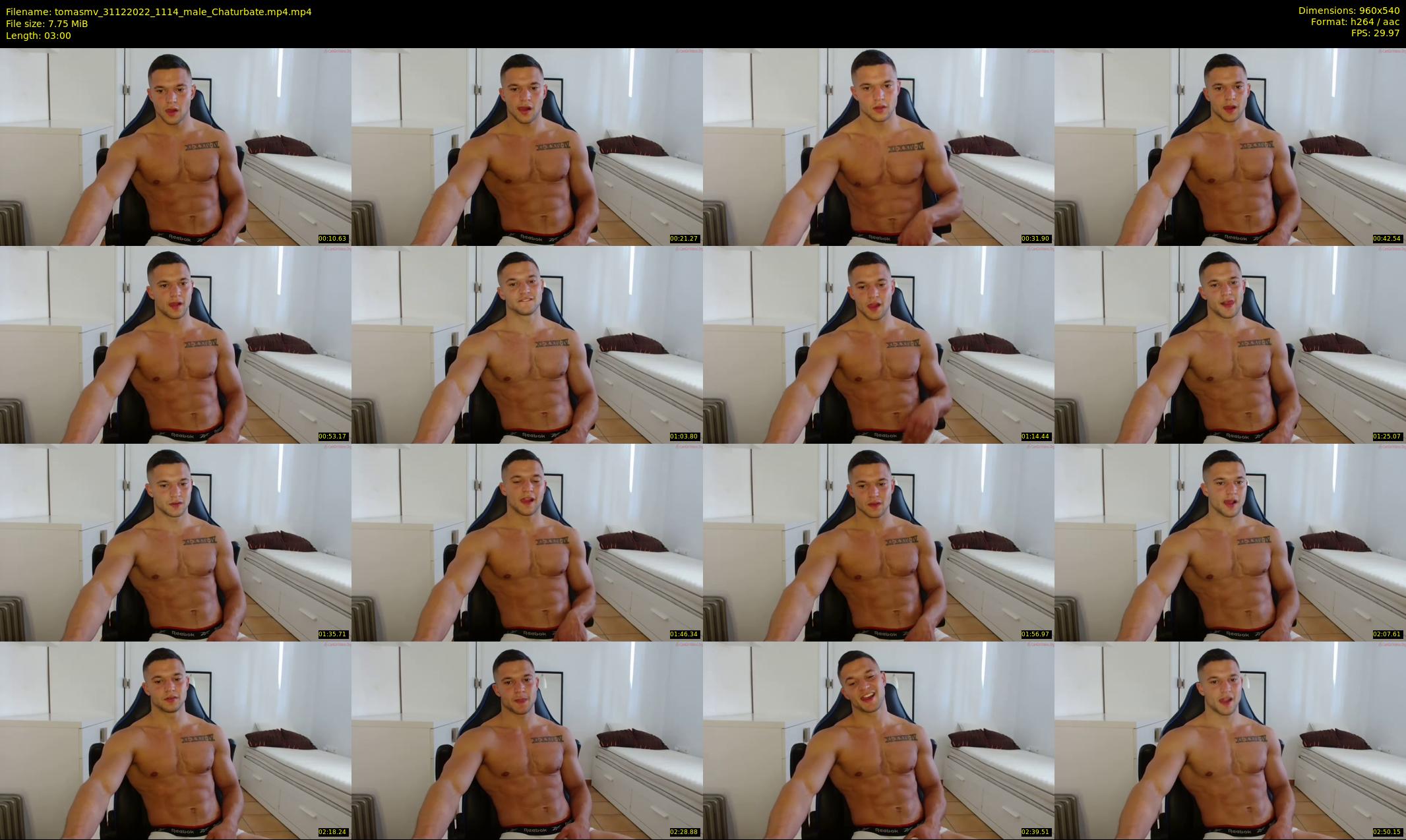 tomasmv — 3 minute Chaturbate male cam show recording, 480p, Dec 31, 2022
