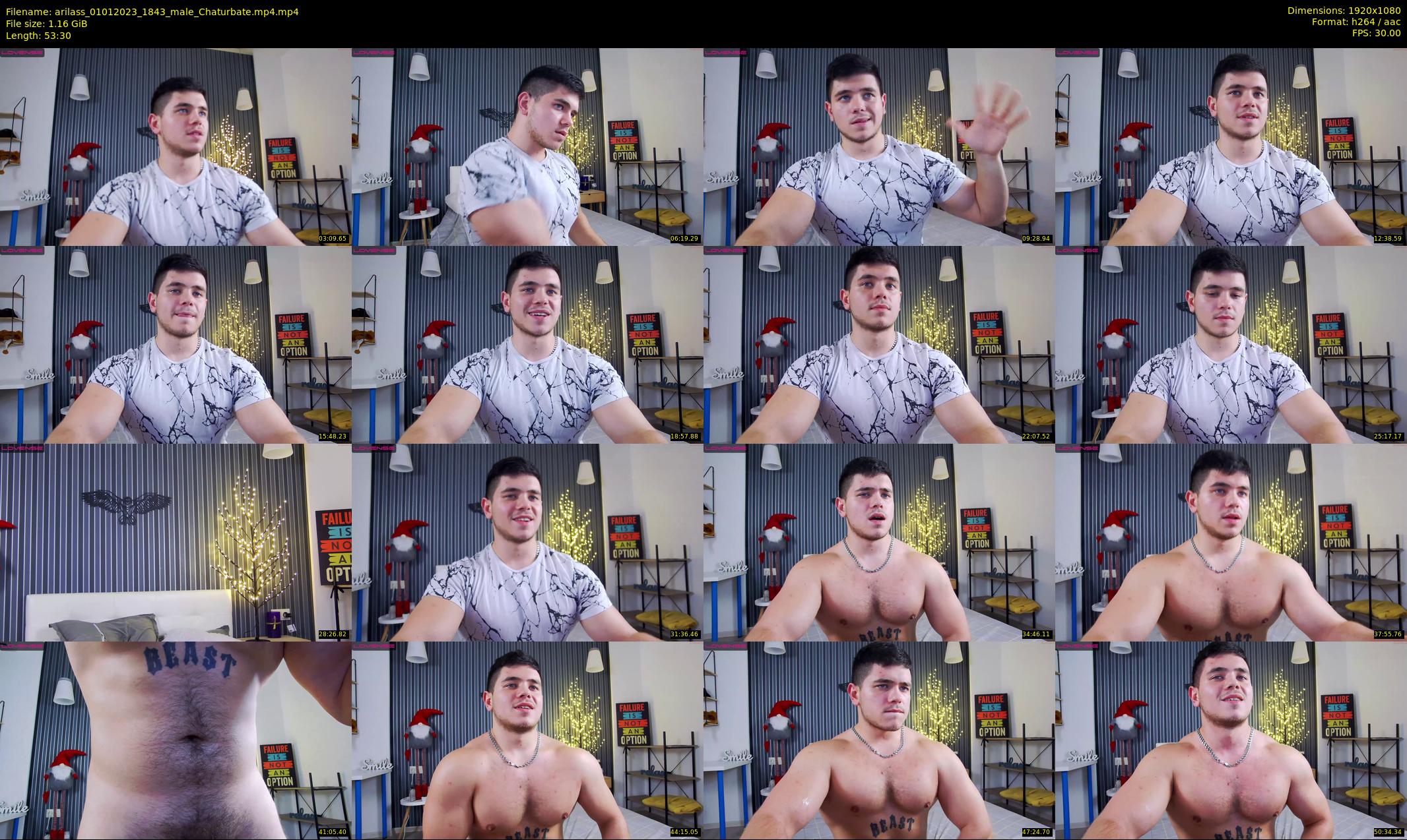 arilass — 54 minute Chaturbate male cam show recording, 1080p, Jan 1, 2023