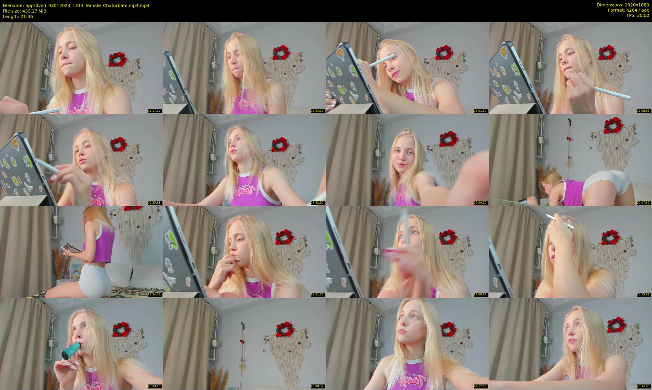 appr0ved — 22 minute Chaturbate female cam show recording, 1080p, Jan 3, 2023