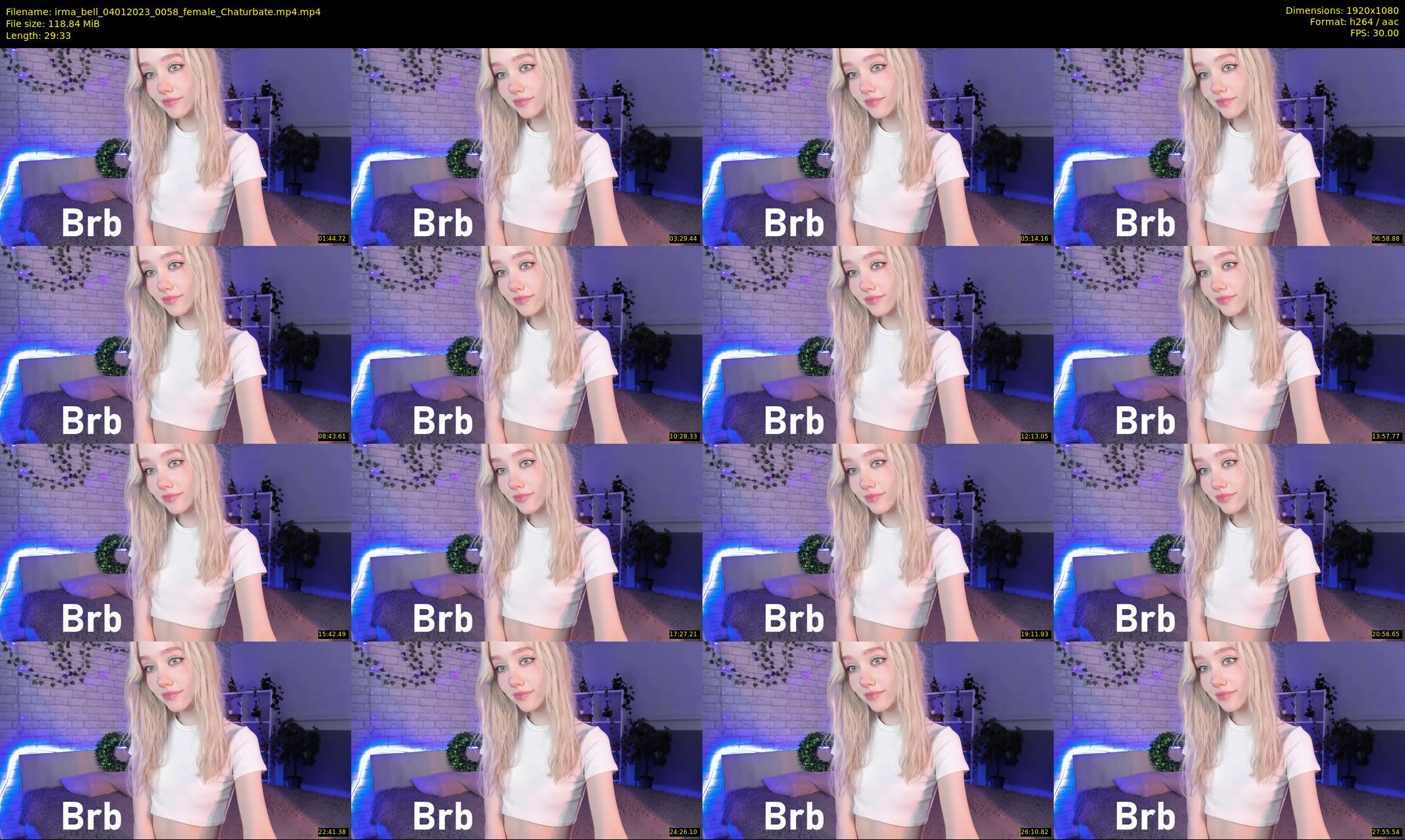 irma_bell — 30 minute Chaturbate female cam show recording, 1080p, Jan 4, 2023