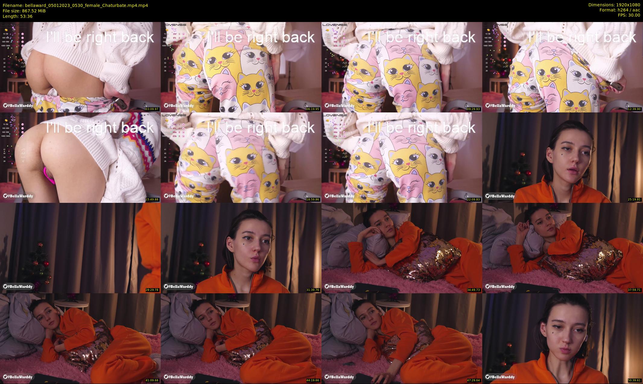 bellaward — 54 minute Chaturbate female cam show recording, 1080p, Jan 5, 2023