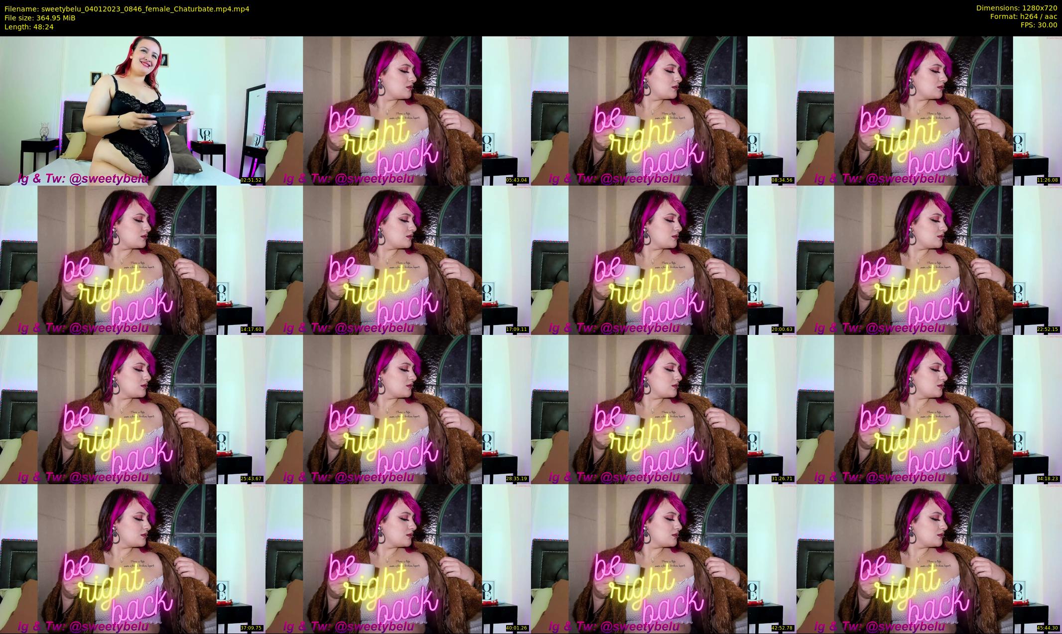 sweetybelu — 49 minute Chaturbate female cam show recording, 720p, Jan 4, 2023