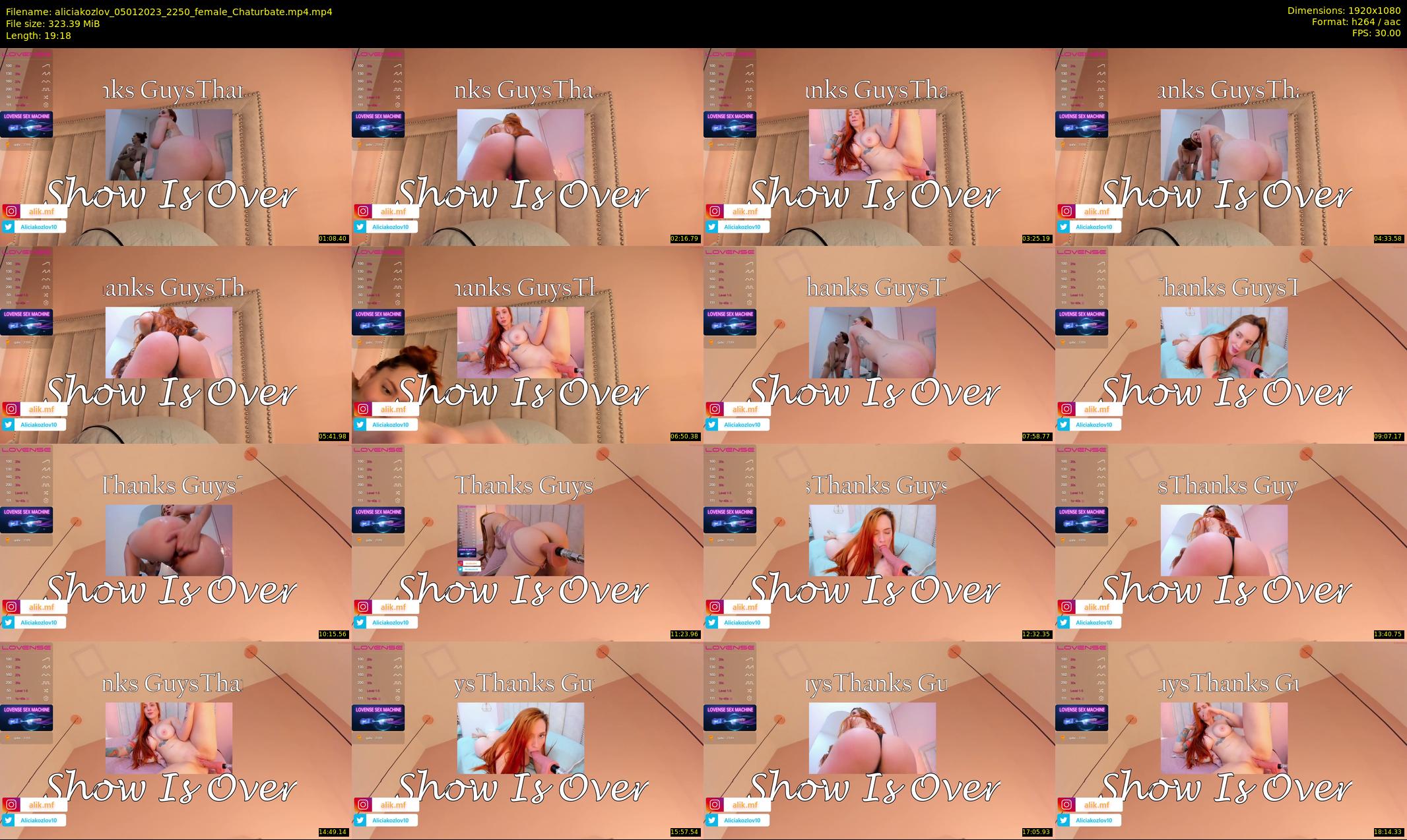 aliciakozlov — 20 minute Chaturbate female cam show recording, 1080p, Jan 5, 2023