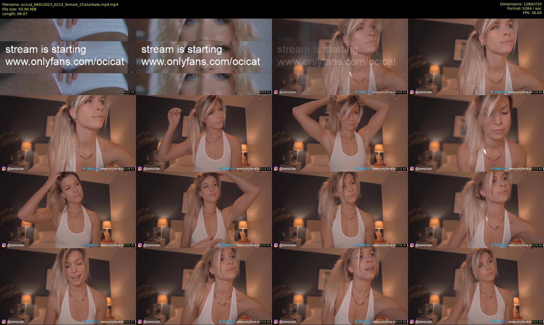ocicat — 7 minute Chaturbate female cam show recording, 720p, Jan 6, 2023