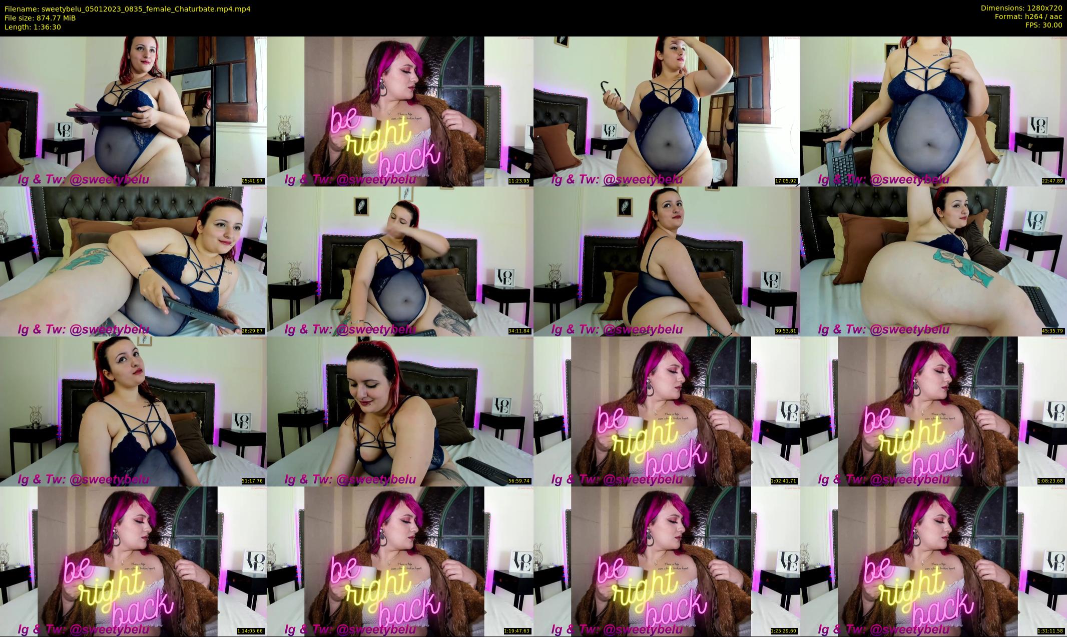 sweetybelu — 97 minute Chaturbate female cam show recording, 720p, Jan 5, 2023
