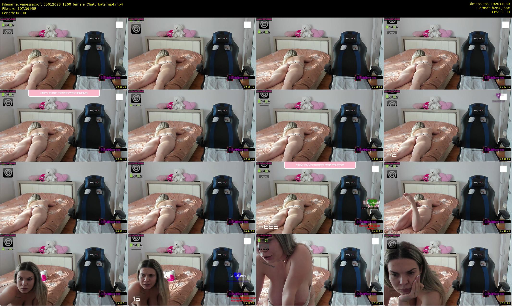 vanessacroft — 8 minute Chaturbate female cam show recording, 1080p, Jan 5, 2023