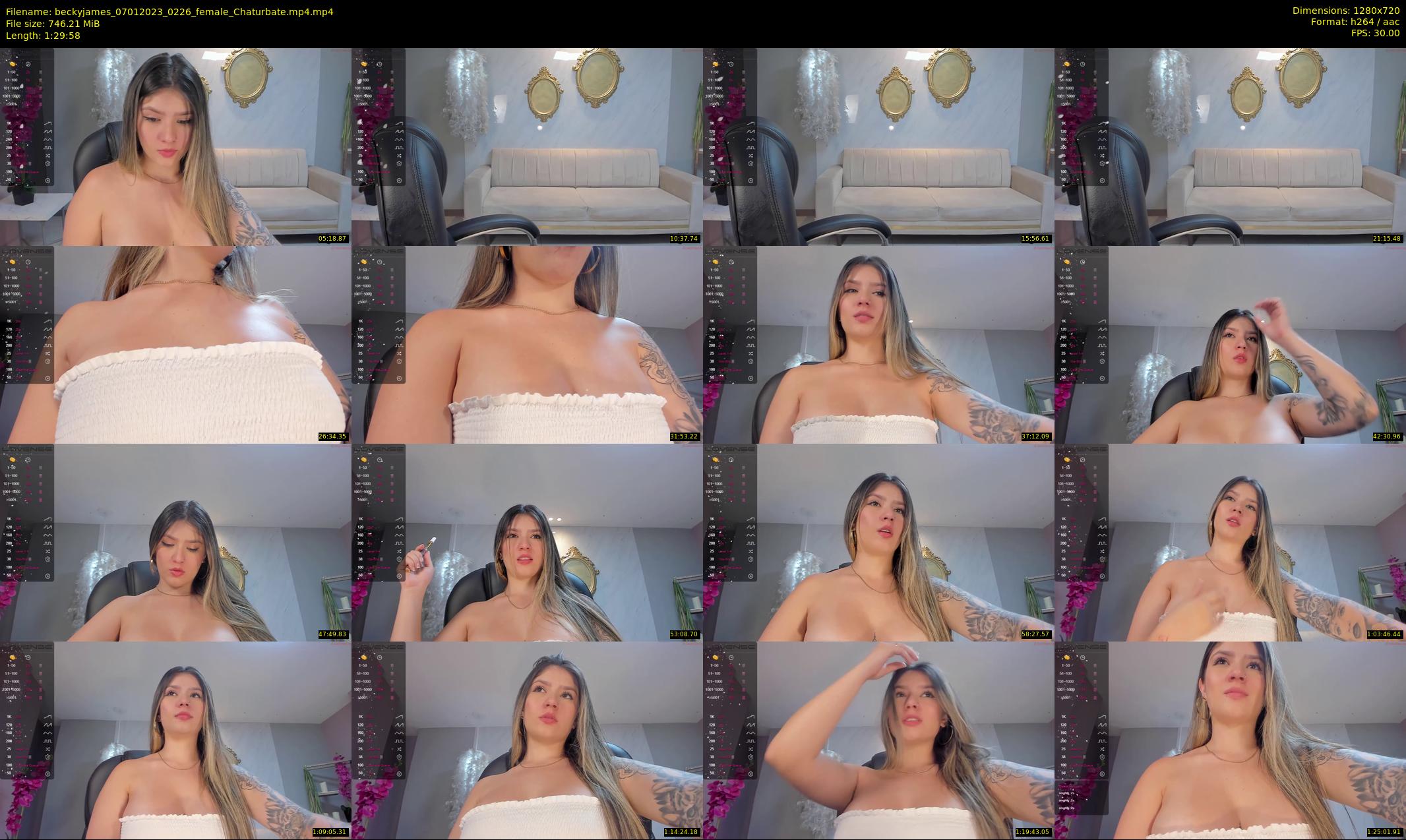 beckyjames — 90 minute Chaturbate female cam show recording, 720p, Jan 7, 2023