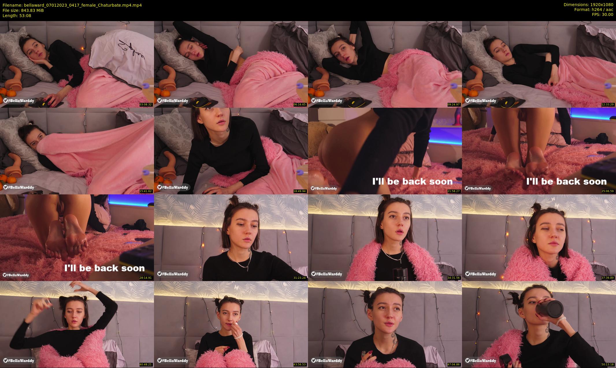 bellaward — 54 minute Chaturbate female cam show recording, 1080p, Jan 7, 2023