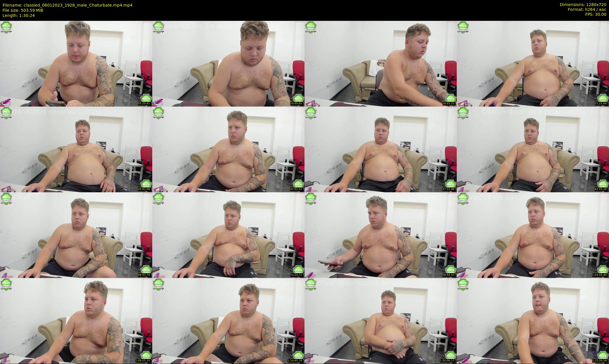 classied — 91 minute Chaturbate male cam show recording, 720p, Jan 6, 2023