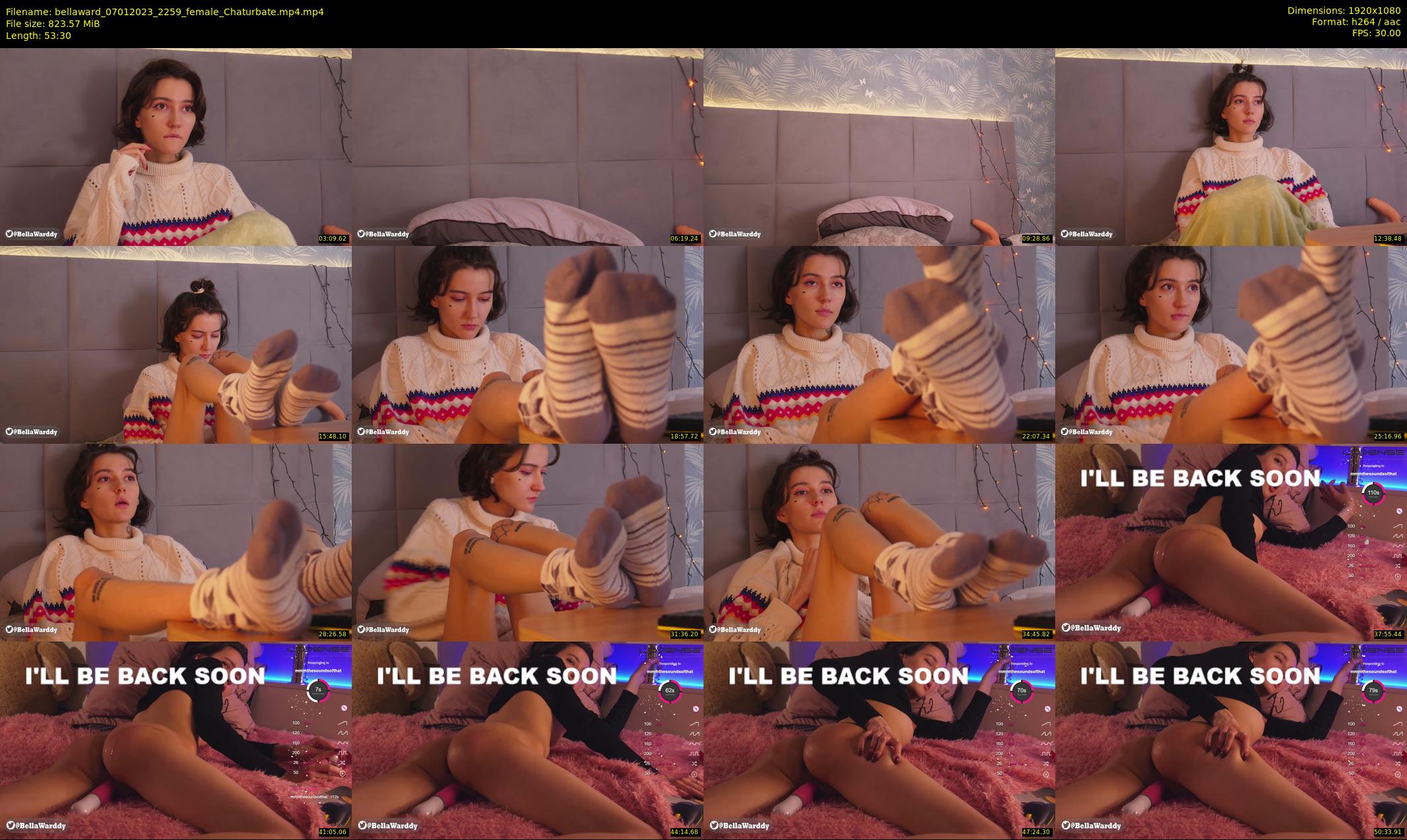 bellaward — 54 minute Chaturbate female cam show recording, 1080p, Jan 7, 2023